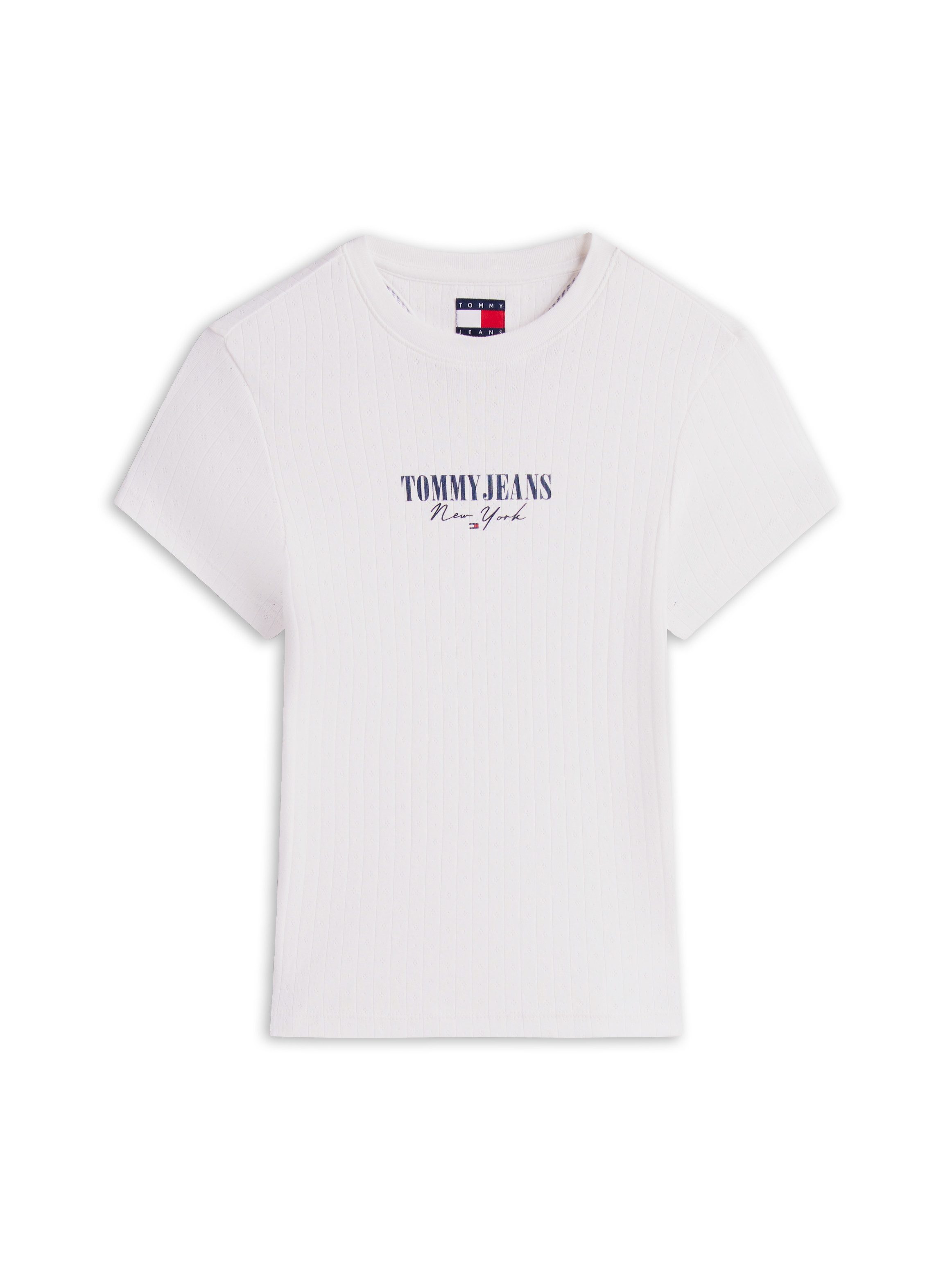 TOMMY JEANS Shirt met korte mouwen TJW SLIM LOGO 2 POINTELLE TEE