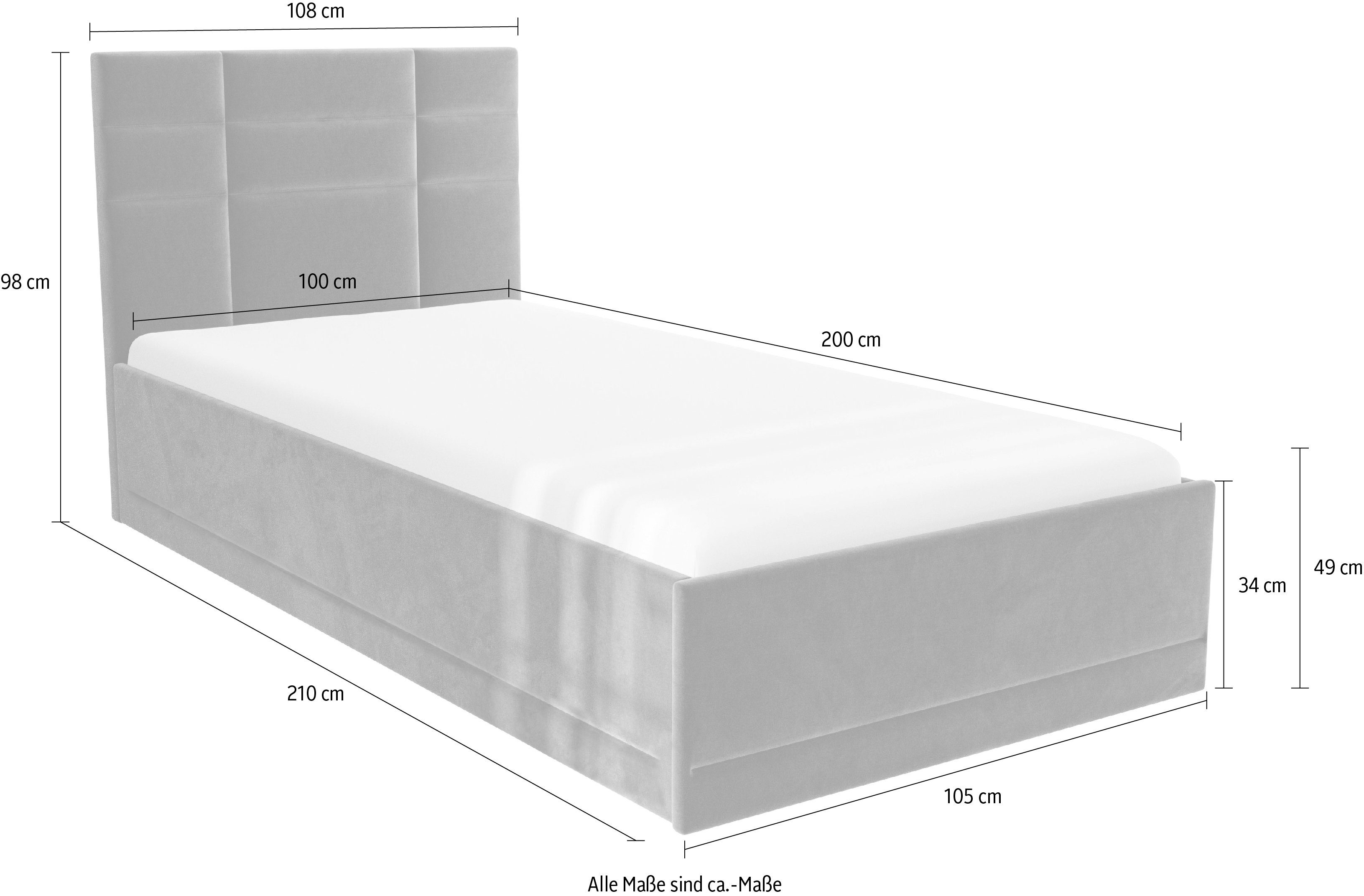 Westfalia Polsterbetten Gestoffeerd bed Praag keuze uit 3 matrastypes, met of zonder bedlade