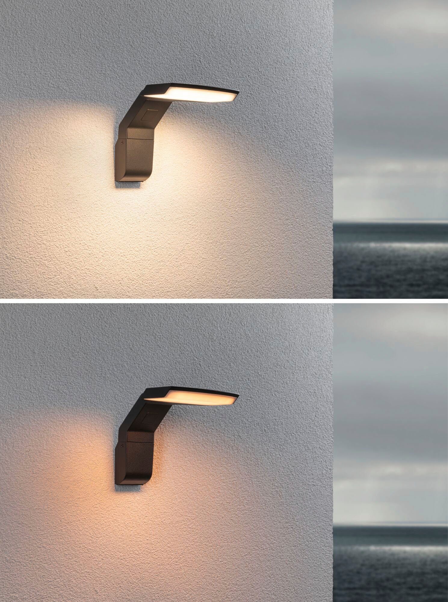Paulmann Led-wandlamp voor buiten Zenera 230V Antraciet 2.200 - 3.000 K insectvriendelijk en zeewaterbestendig