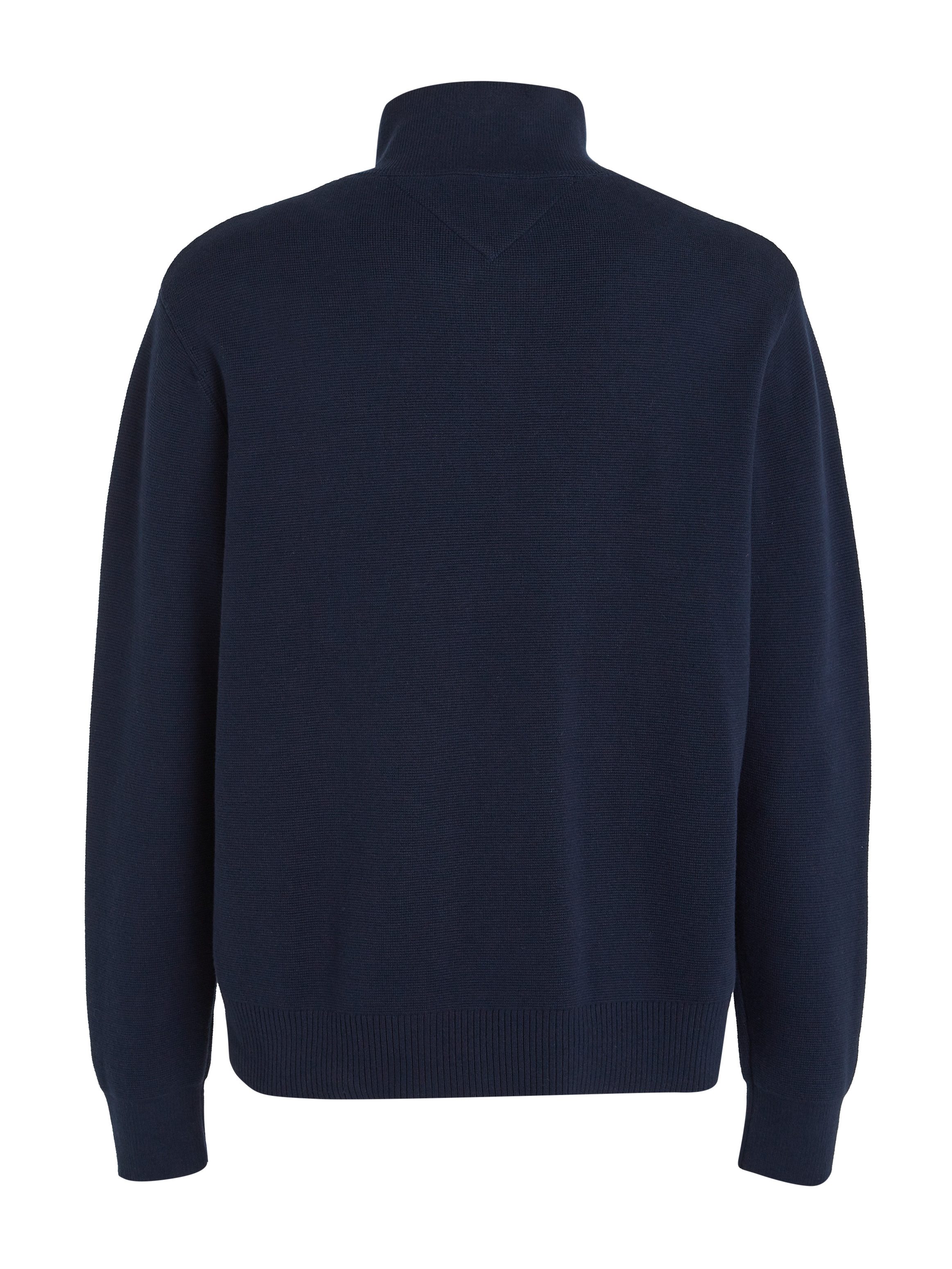 TOMMY JEANS Gebreide trui TJM REG HALF ZIP SWEATER met geborduurd merklogo op de mouw