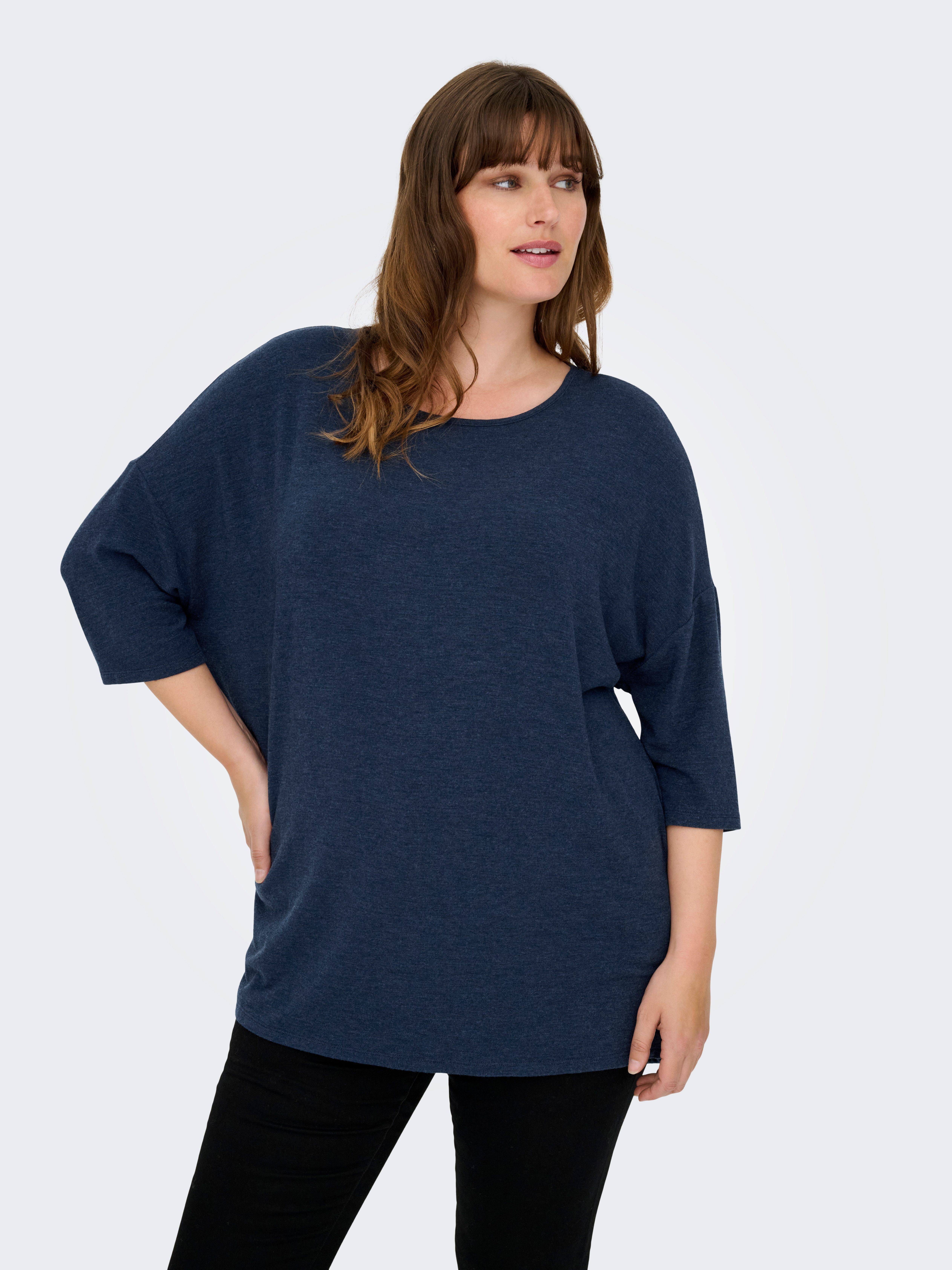 ONLY CARMAKOMA Shirt met 3/4 mouwen CARLAMOUR 3/4 TOP JRS NOOS