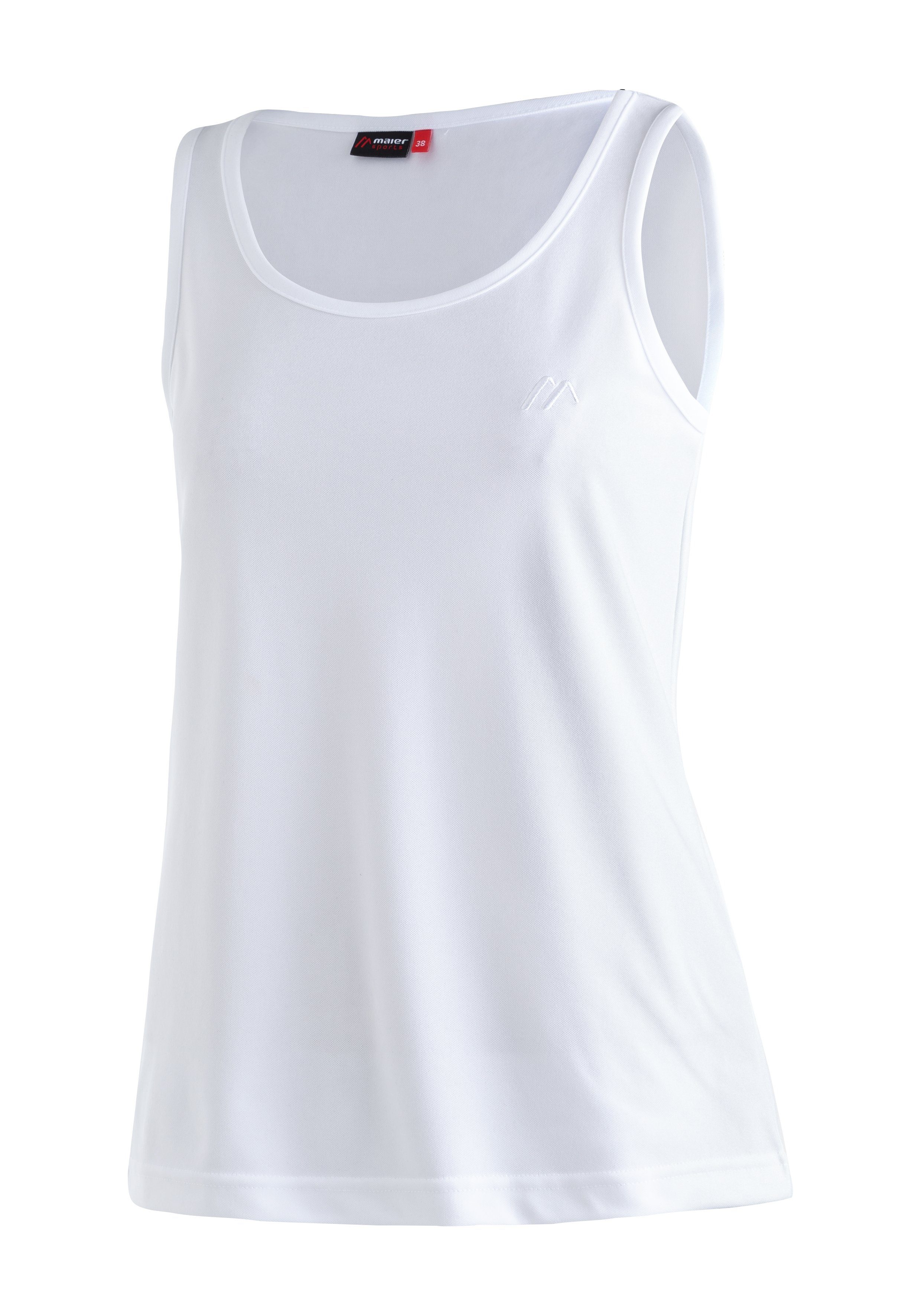 maier sports functioneel shirt petra damestanktop voor sport en outdooractiviteiten, mouwloos shirt wit