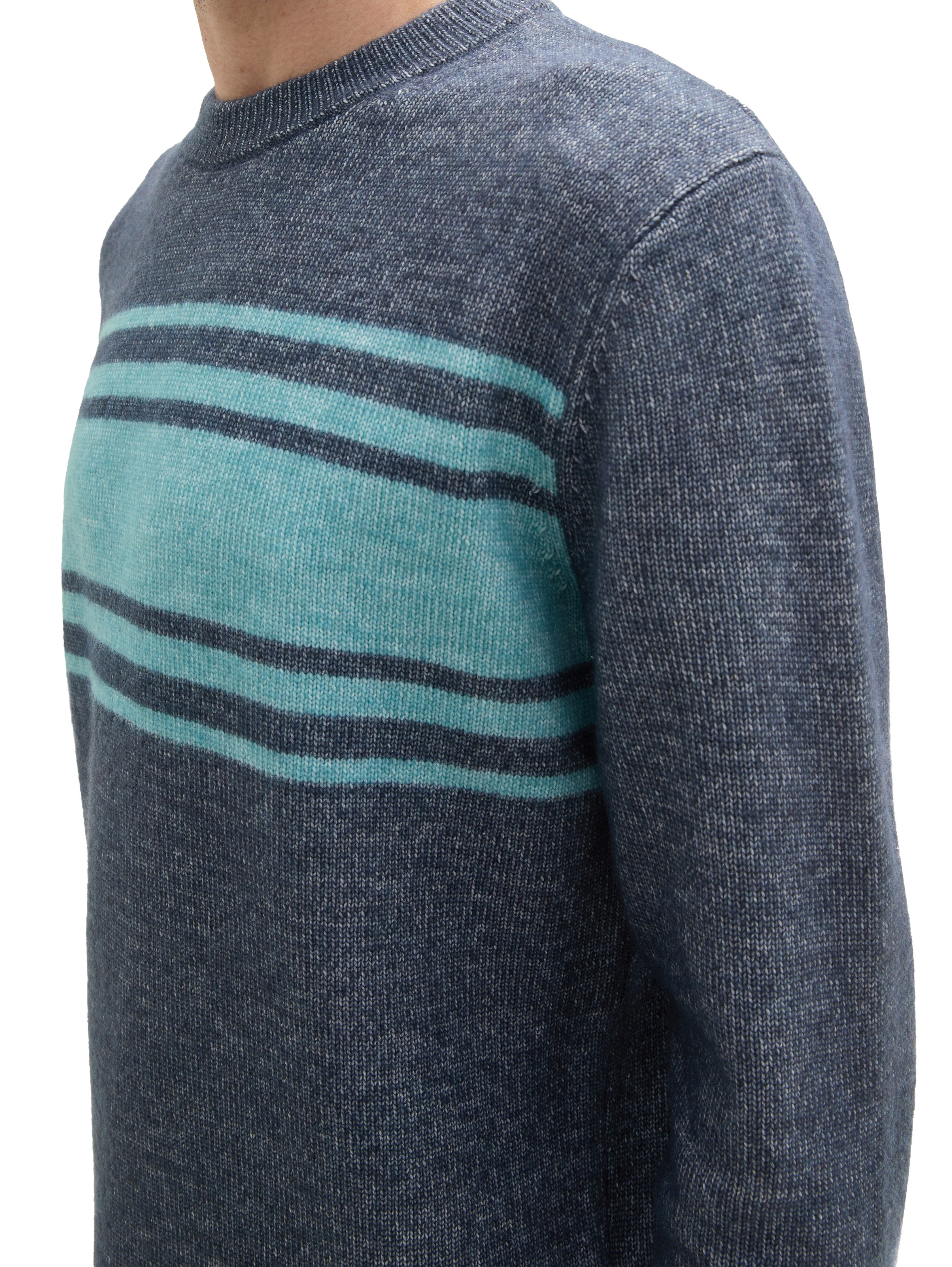 Tom Tailor Trui met ronde hals in brei-look en streepontwerp