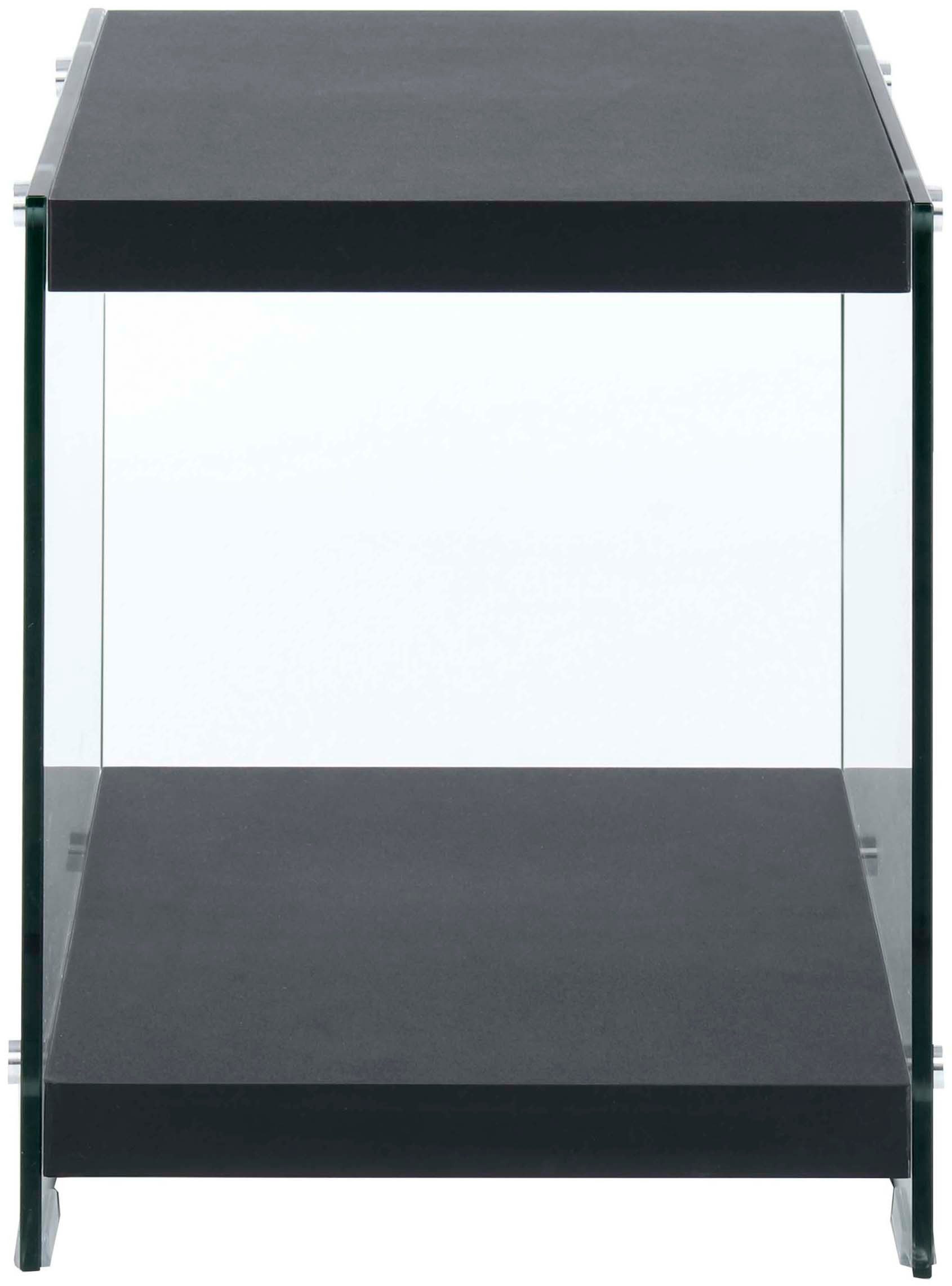 Kayoom Bijzettafel Elementary, vierkante vorm, veel opslagruimte Legplanken, gehard glas, onderhoudsvriendelijk (1 stuk)
