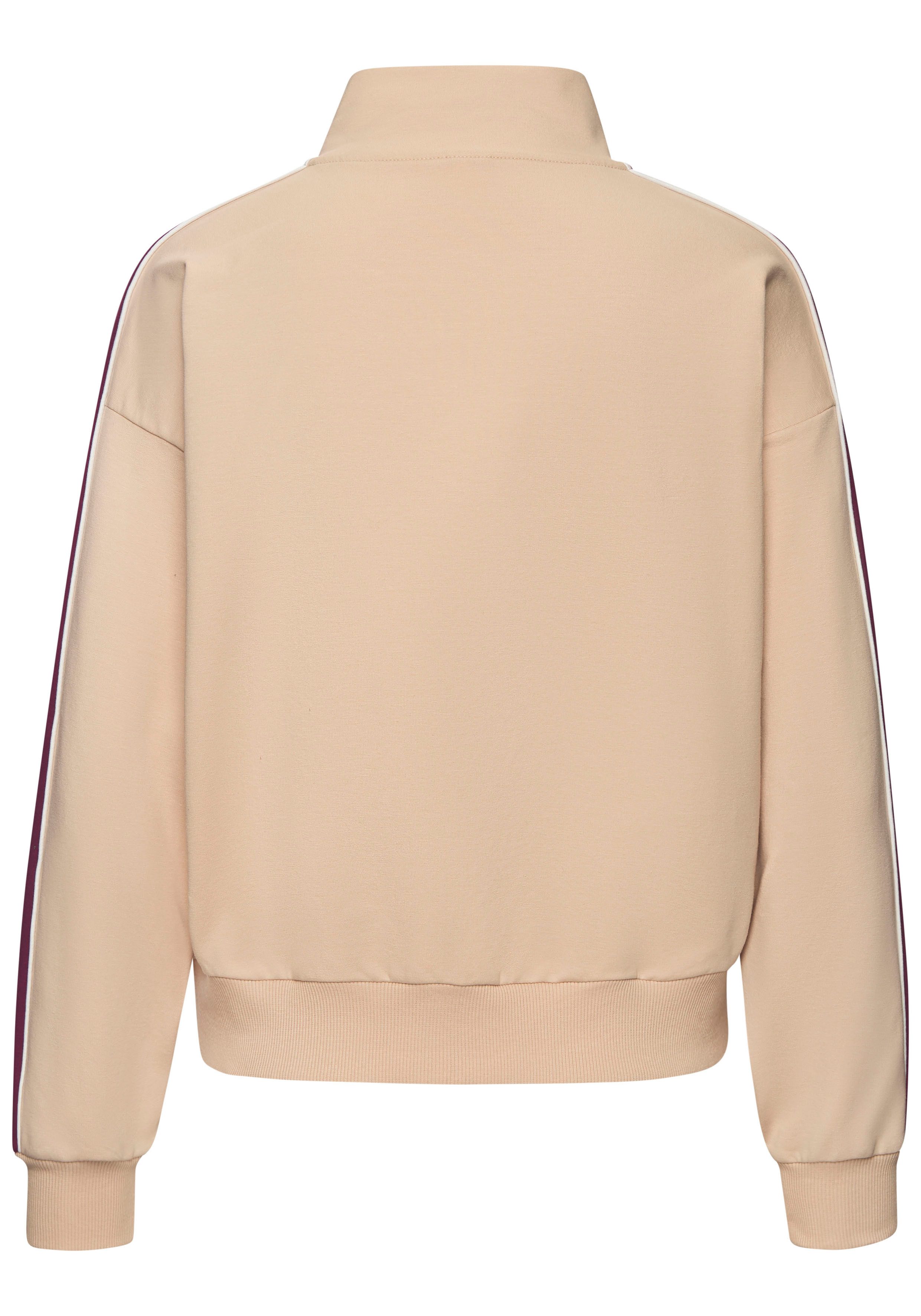 s.Oliver RED LABEL Beachwear Sweatvest met rits en contrasterende accenten, loungewear (1-delig)