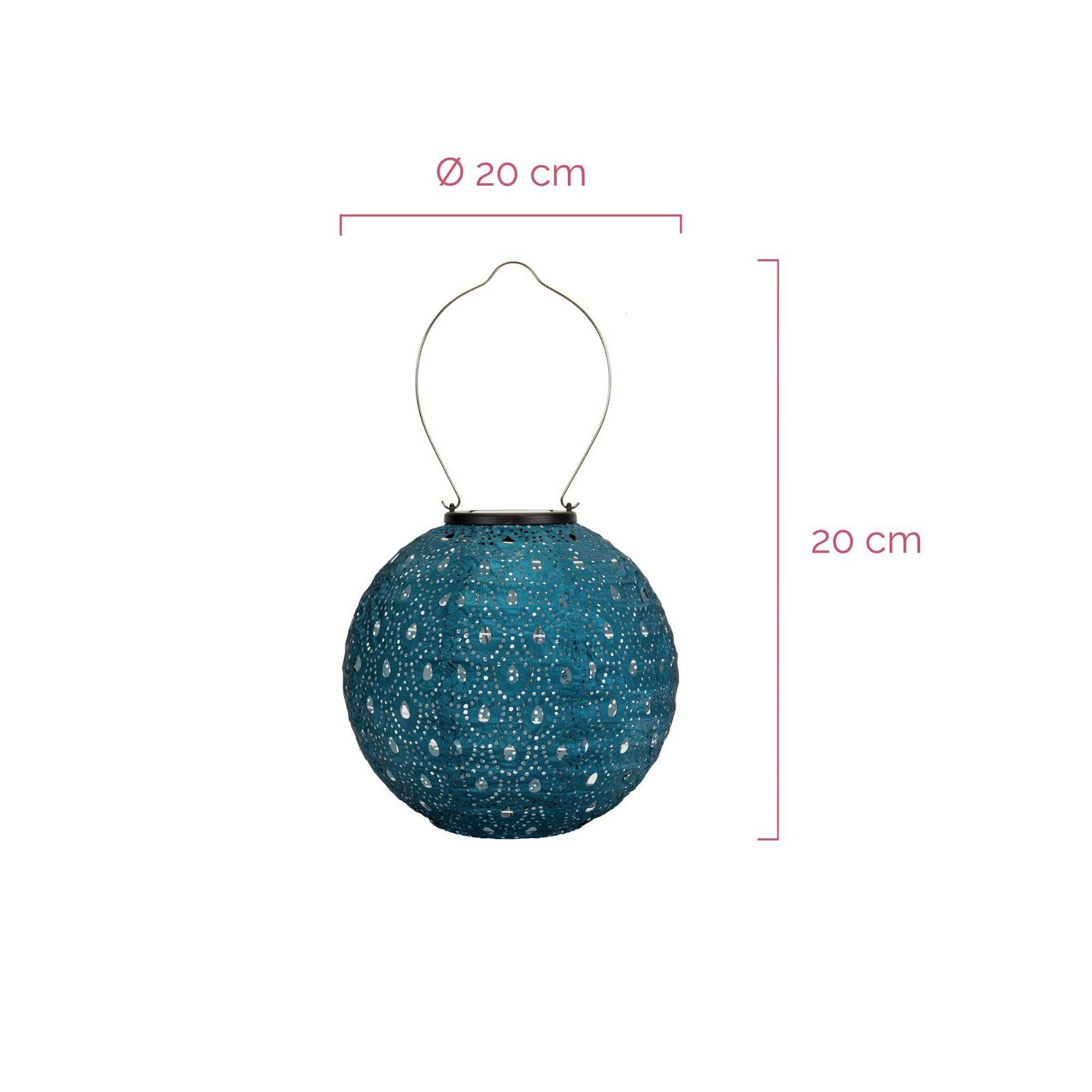 Pauleen Led-solarlamp Sunshine Charm lampion solar blauw Tyvek vlies