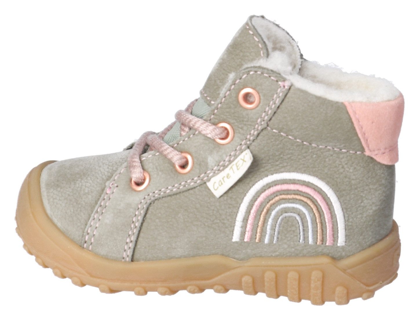 PEPINO by RICOSTA Babyschoentjes Dusty WMS: wijd Babystiefel, winterlaars, veterschoen met verwarmende schapenwol