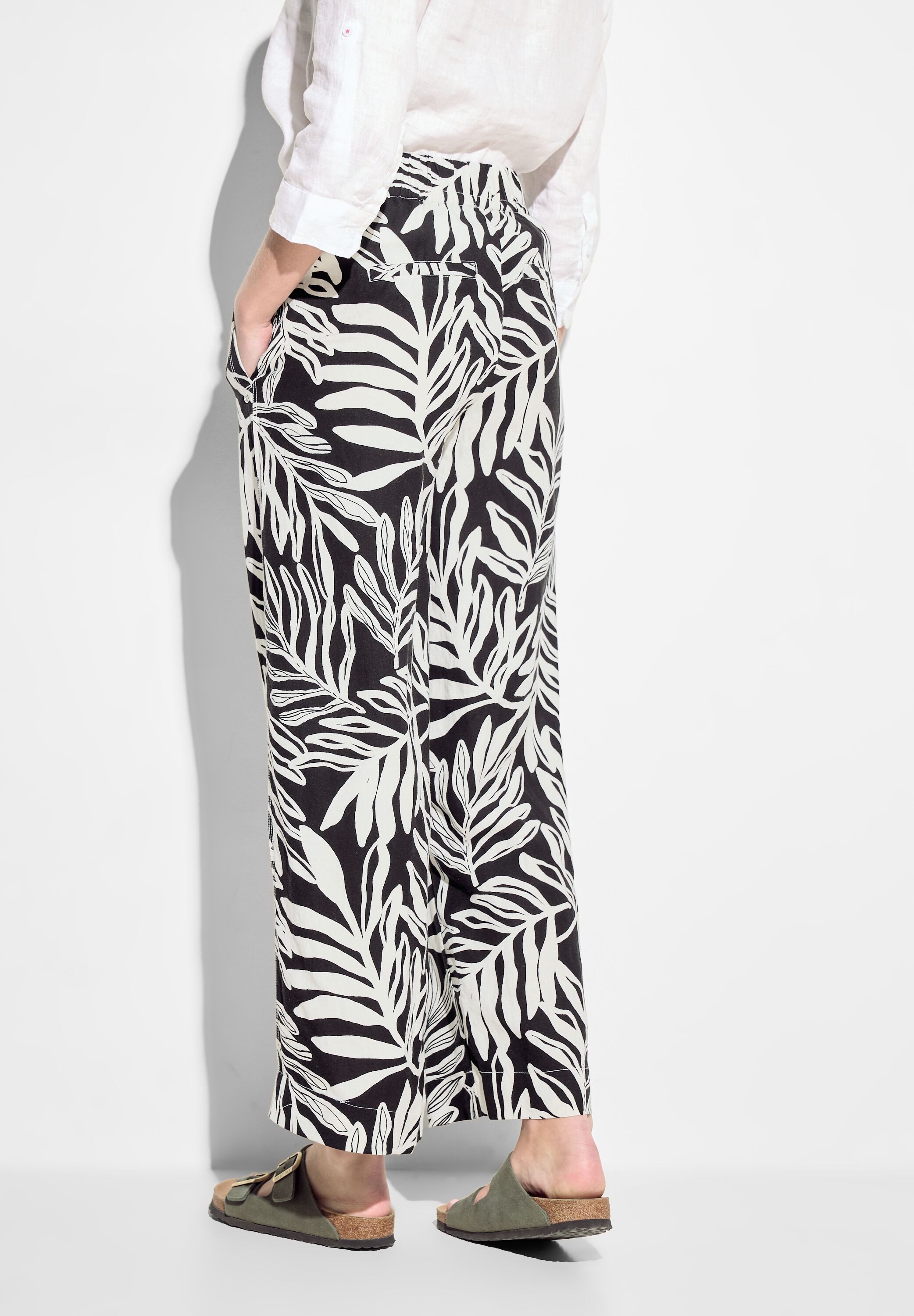 Cecil Stoffen broek Style Neele met all-over print dames harembroeken maat S (38) zwart