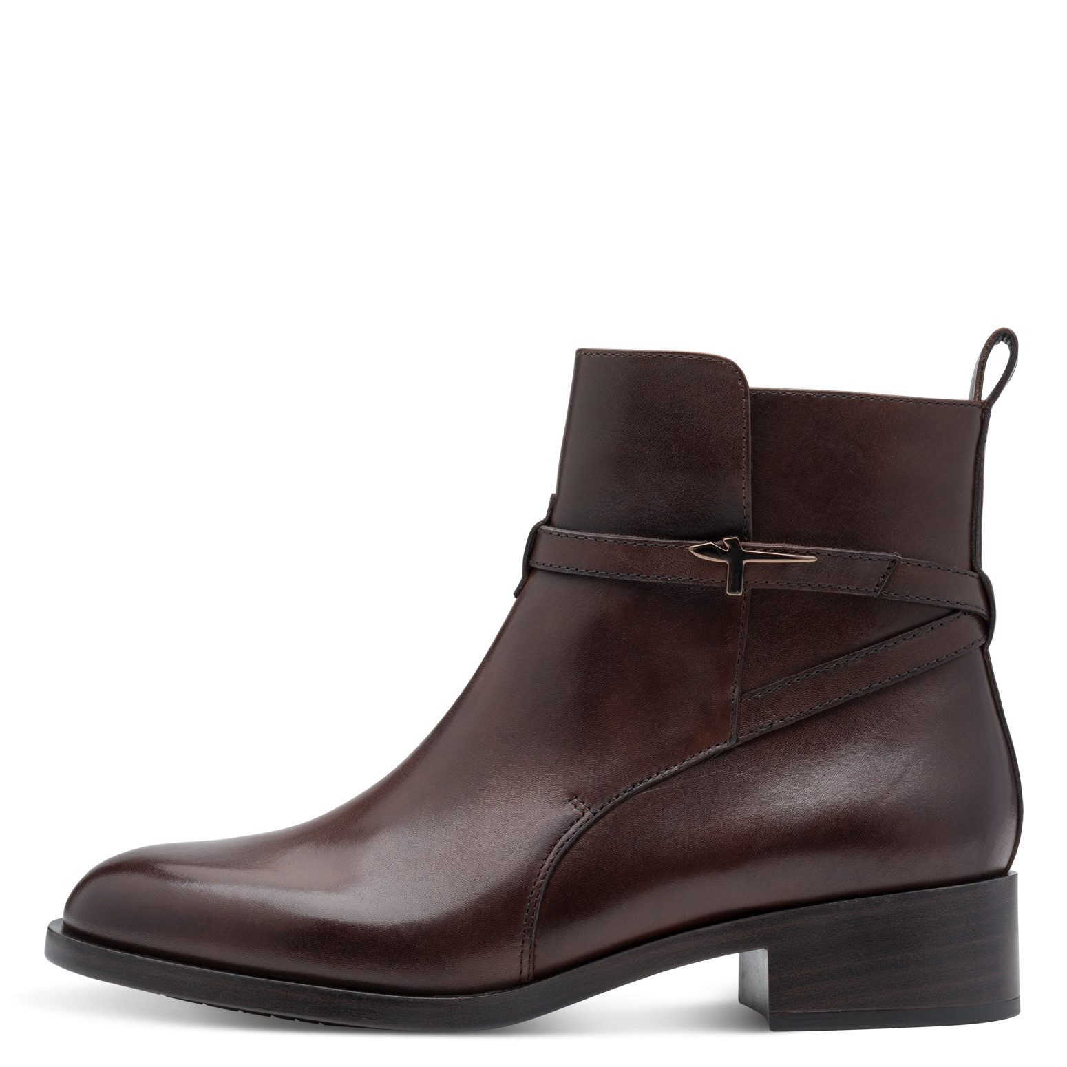 Tamaris Laarsjes blokhak, business schoen, ankleboots met t-logo decoratie