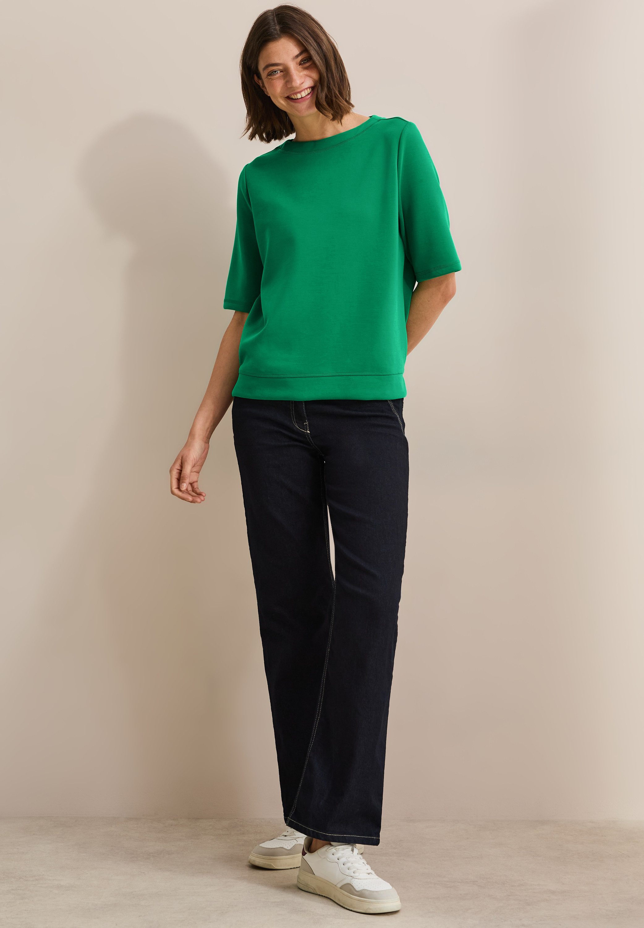 Cecil Sweatshirt korte mouwen, met u-hals