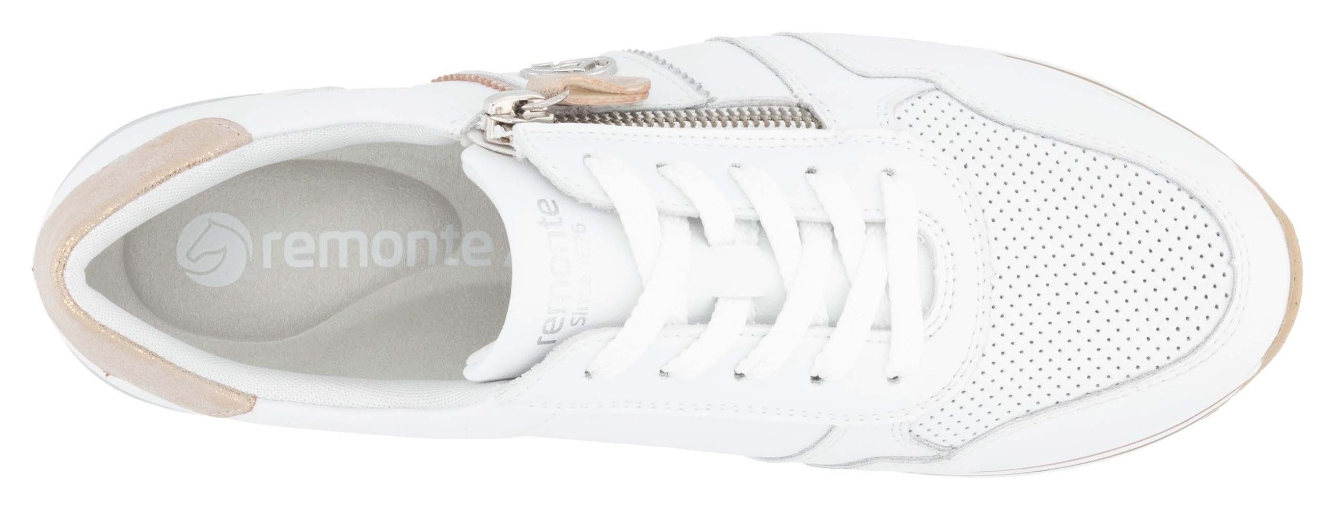 Remonte Plateausneakers , vrijetijdsschoen, lage schoen, veterschoen met zijrits