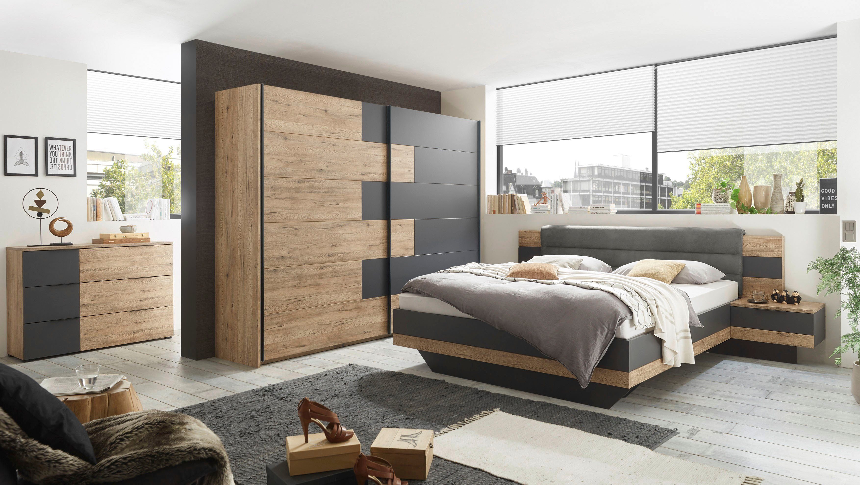 Schlafkontor Bedframe LINEA incl. 2 nachtkastjes