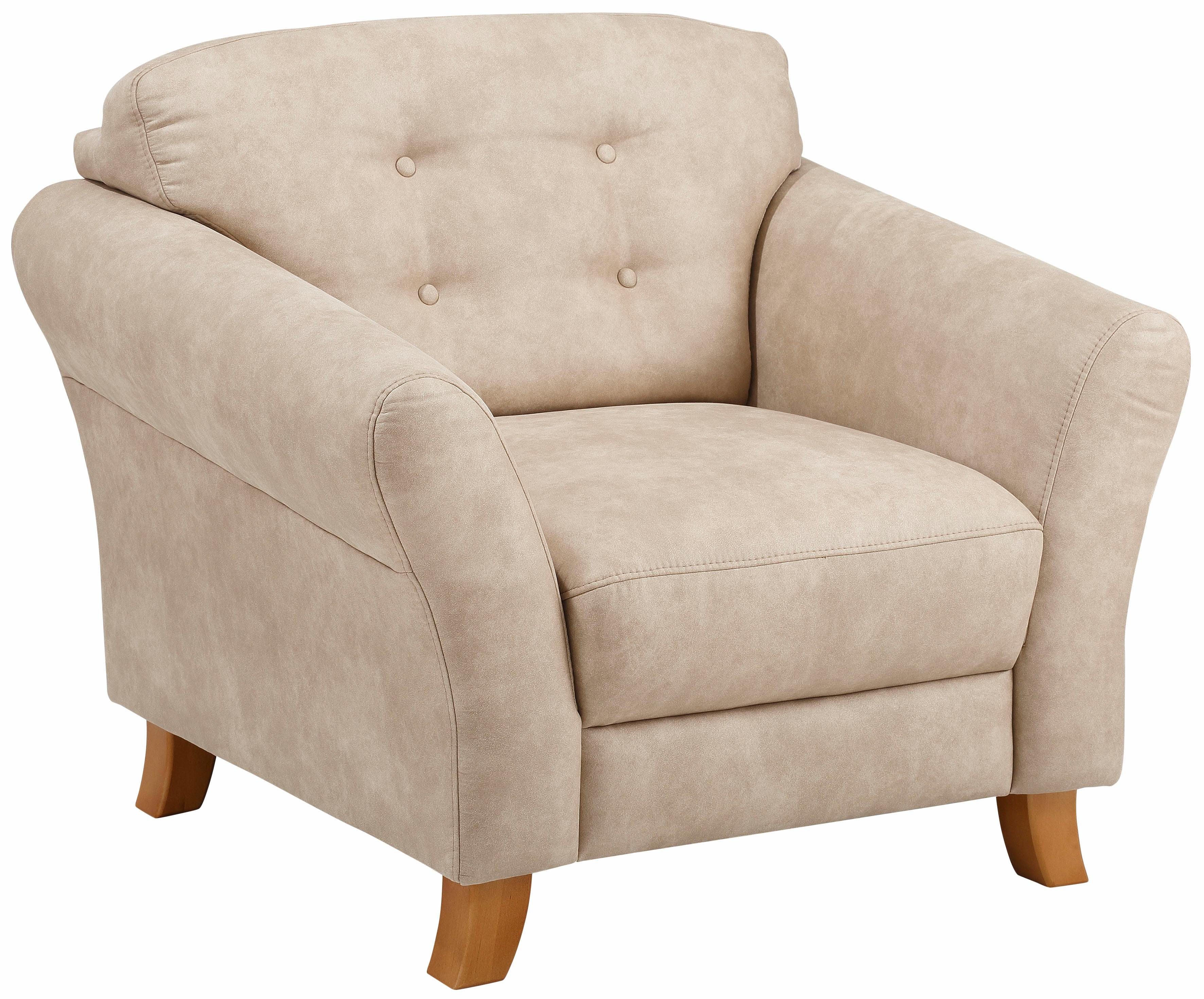 Home affaire Fauteuil Trondheim met binnenvering, capitonnage achter fauteuils maat Luxe-microvezel beige