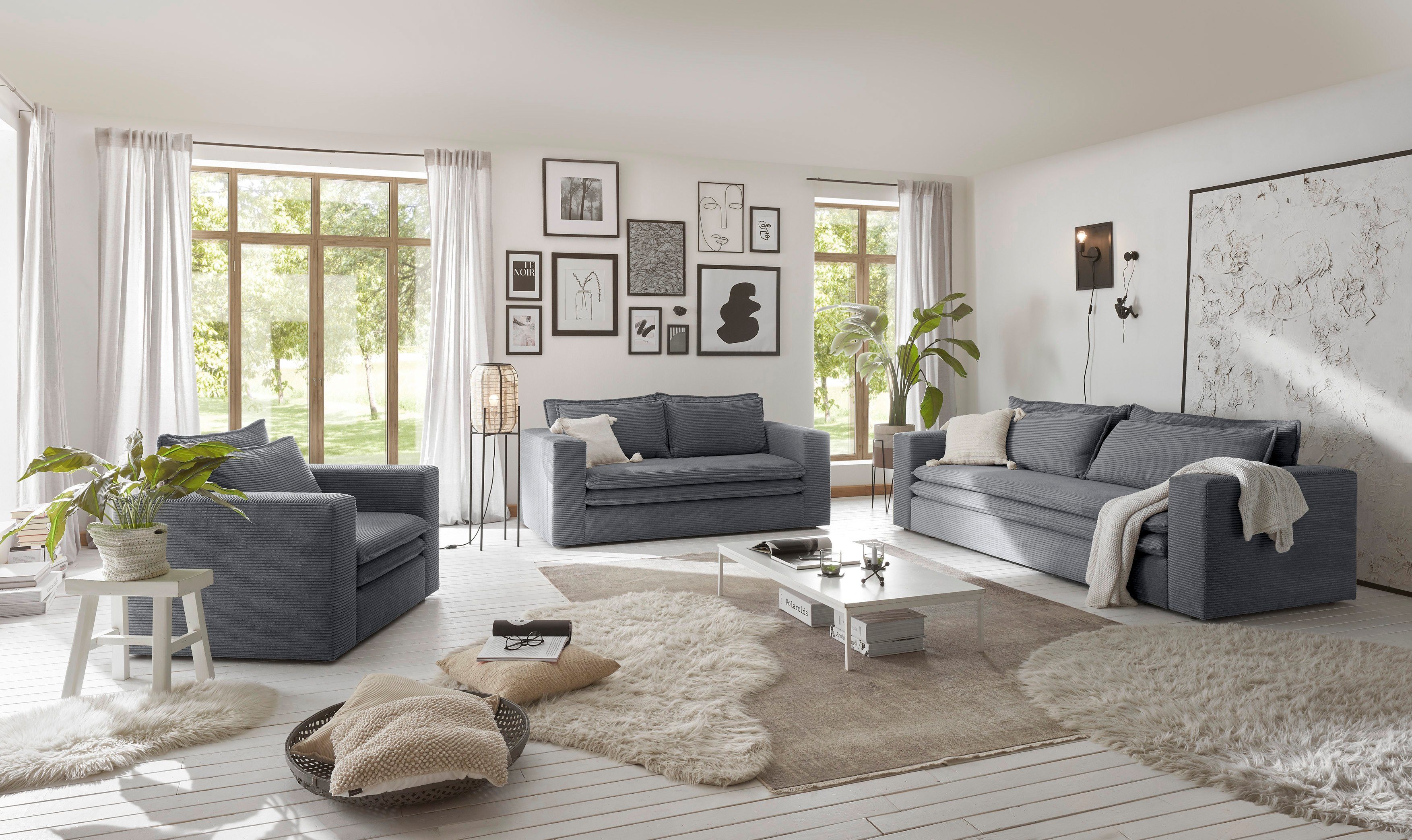 Places of Style Loveseat PIAGGE Hoogwaardige cord, trendy loveseat