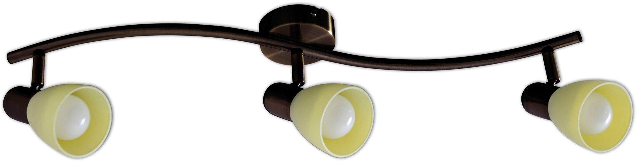 näve Ledplafondspot voor buiten Mestre 3-pack led wand- en plafondspot, e14, bruin, glazen kap wit (1 stuk)