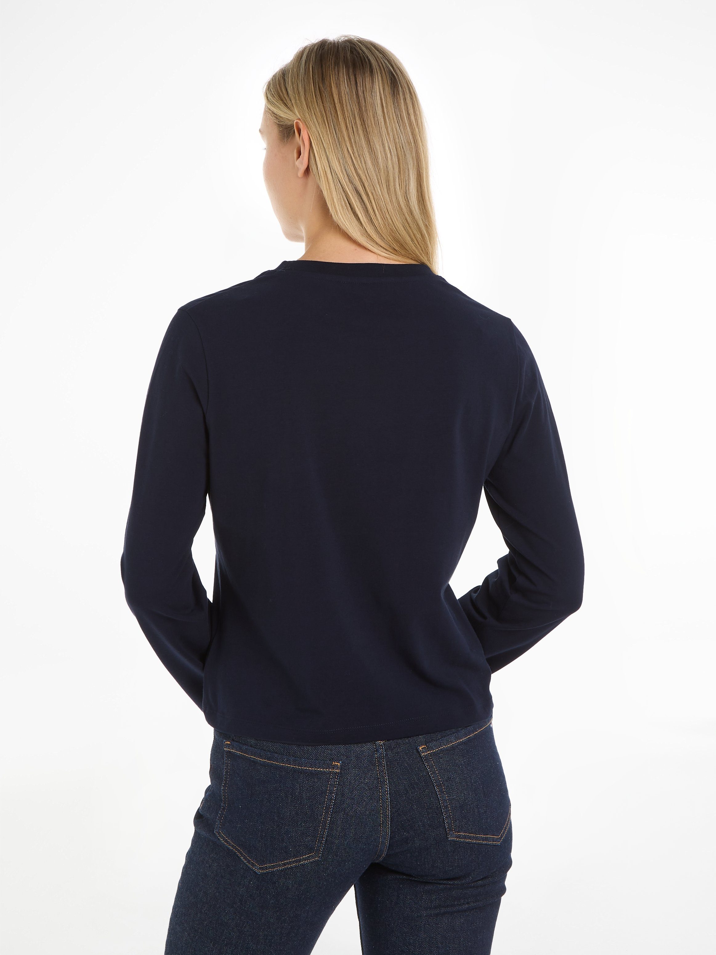 Tommy Hilfiger Shirt met lange mouwen 1985 REG MINI CORP LOGO C-NK LS met logo opschrift op borsthoogte