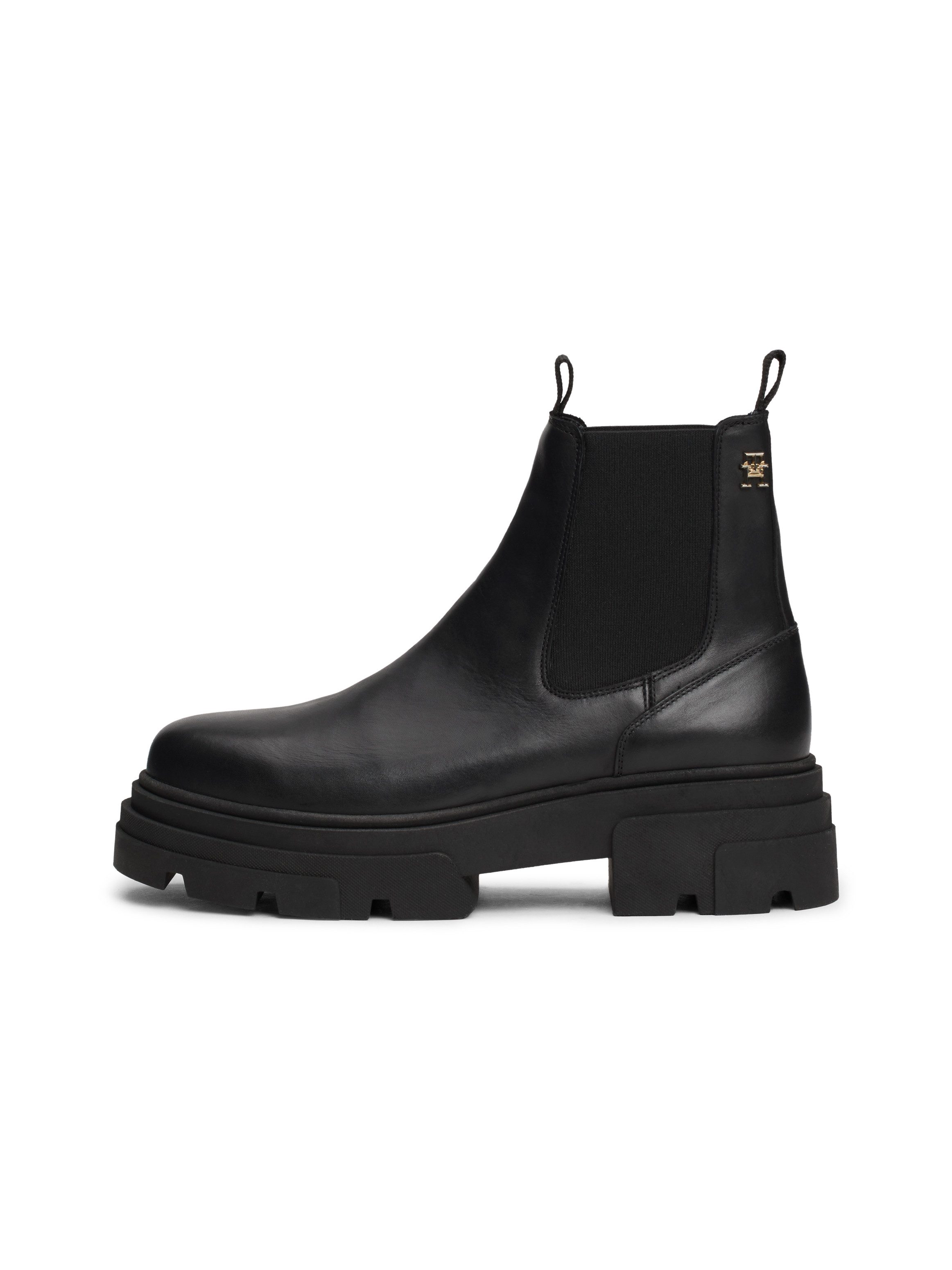 Tommy Hilfiger Chelsea-boots COMBAT LEATHER LOW CHELSEA hakken, enkellaars, chunky boots met twee...