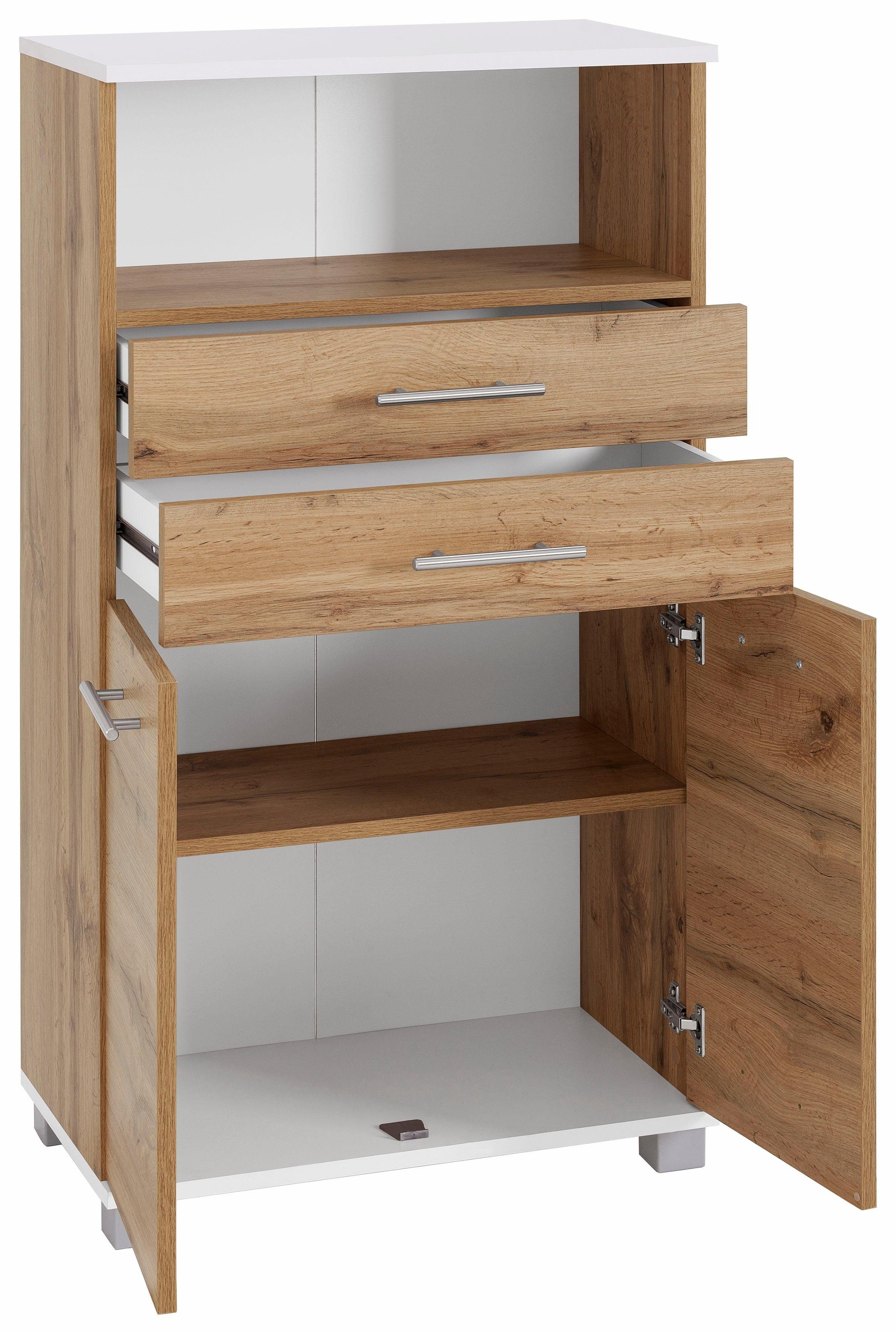 welltime Halfhoge kast Emmi, breedte 59 cm 2 deuren, metalen beslag