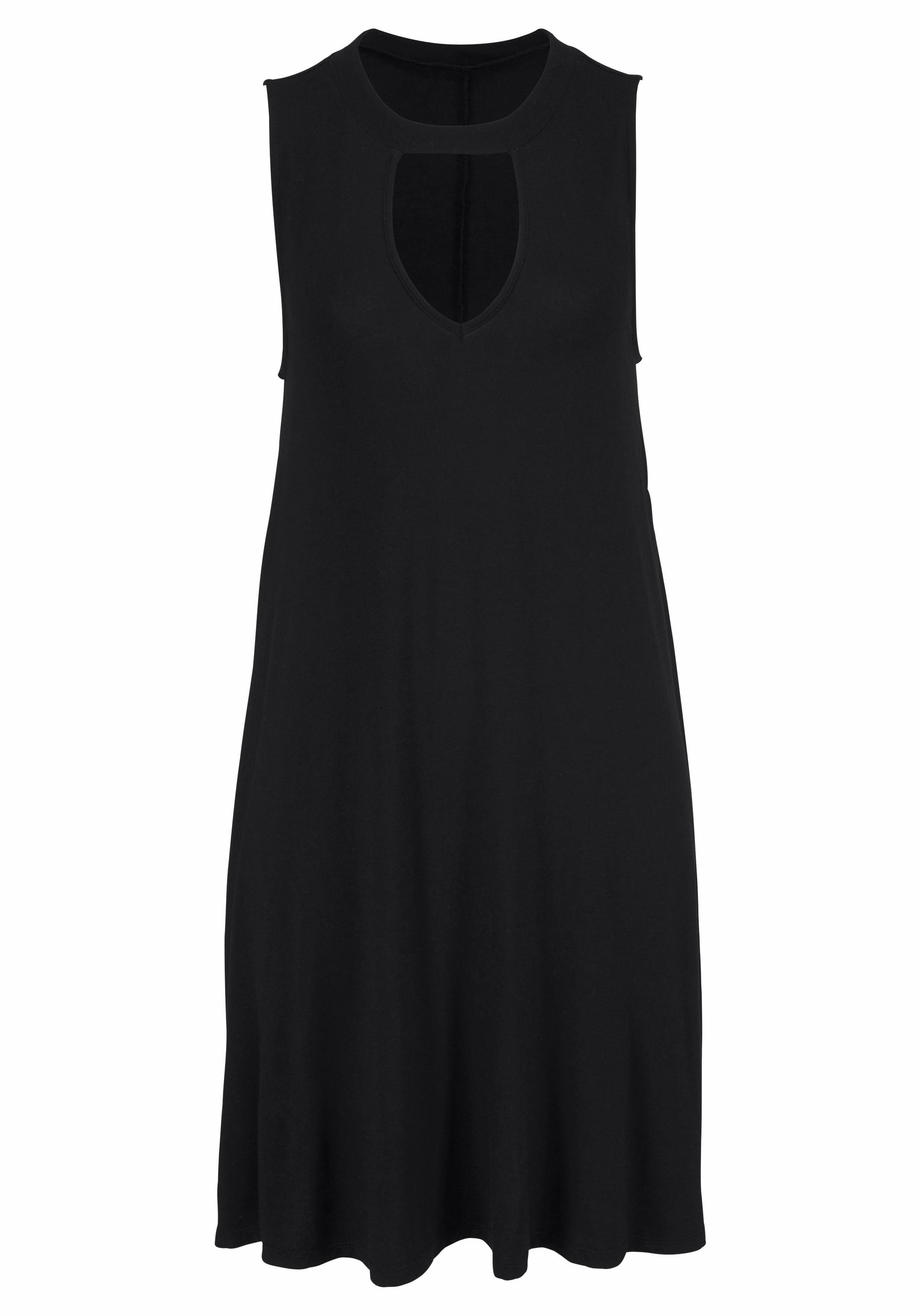 Beachtime Strandjurk met modieuze halslijn en zakken, elegante zomerjurk, basic