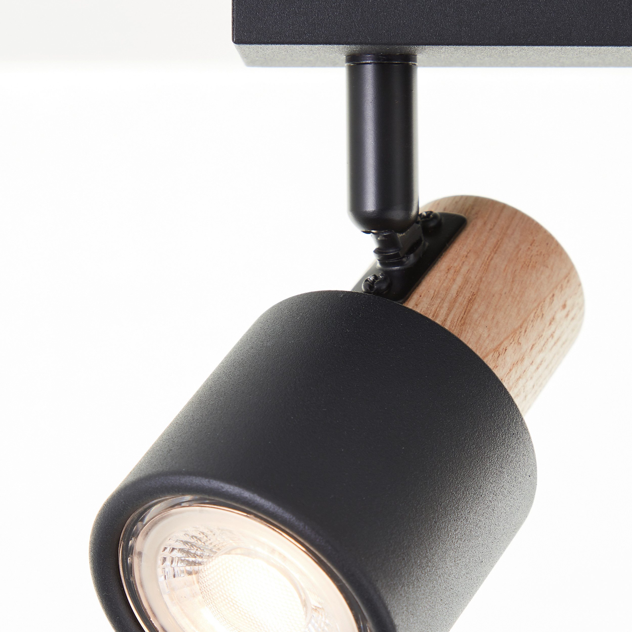 Brilliant Leuchten Plafondspot Pini 15 x 6 x 58 cm, 4 x gu10, kantelbaar, metaal/hout