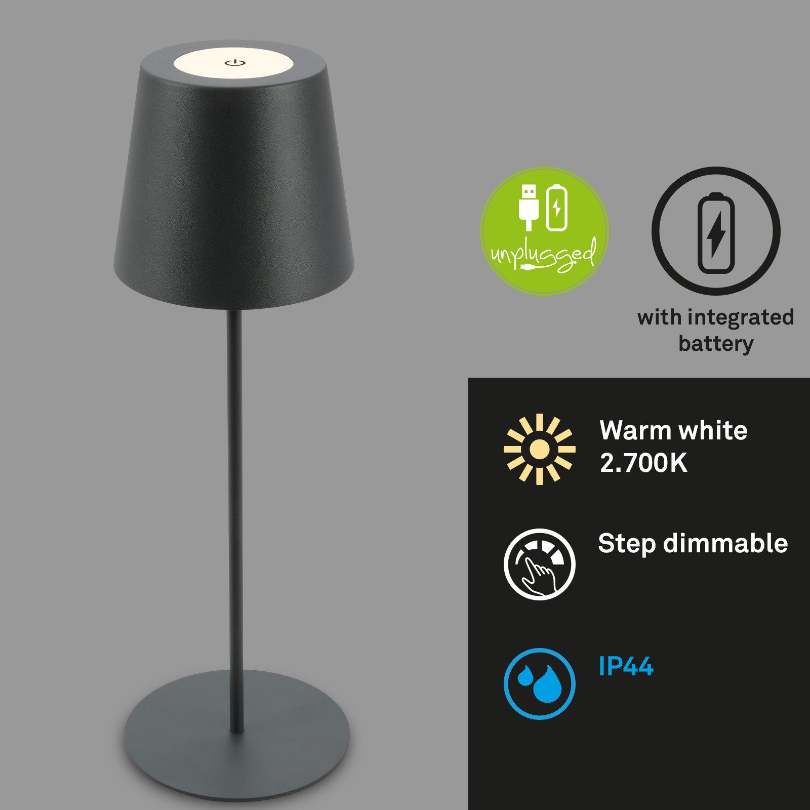 Briloner Leuchten Led-tafellamp voor buiten Coloris
