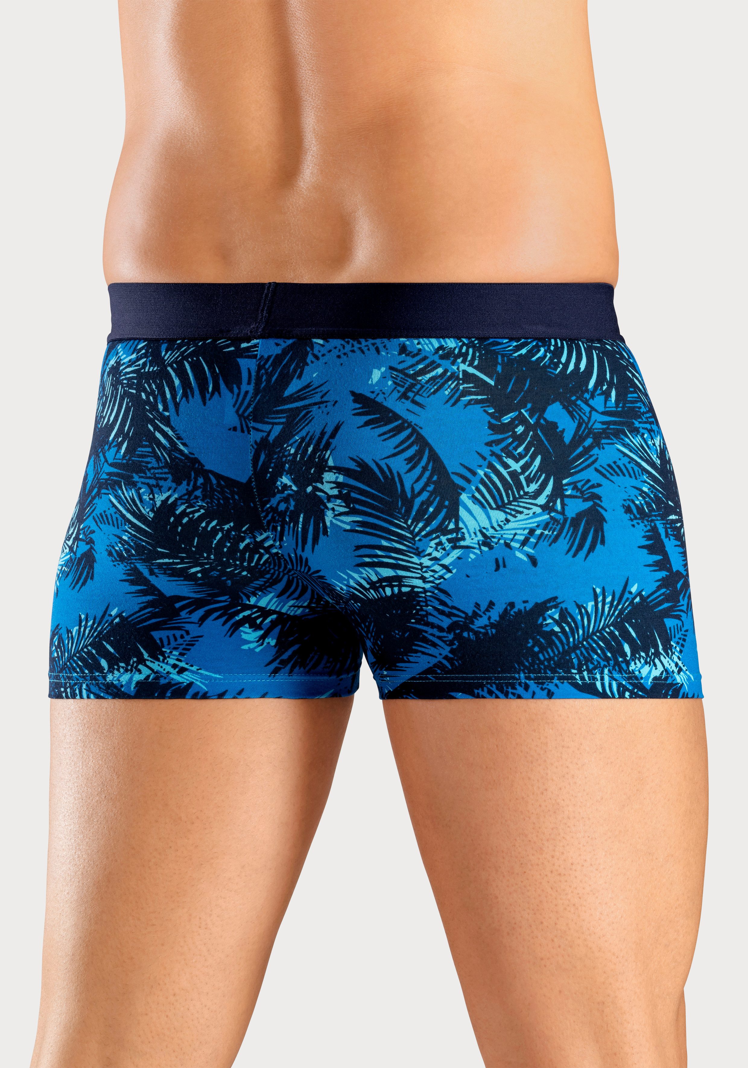 Bruno Banani Boxershort voor heren met palmprint en effen van katoenmix (4 stuks, Set van 4)