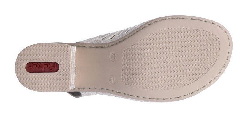 Rieker Sandaaltjes zomerschoen, sandaal, blokhak, in metallic-look