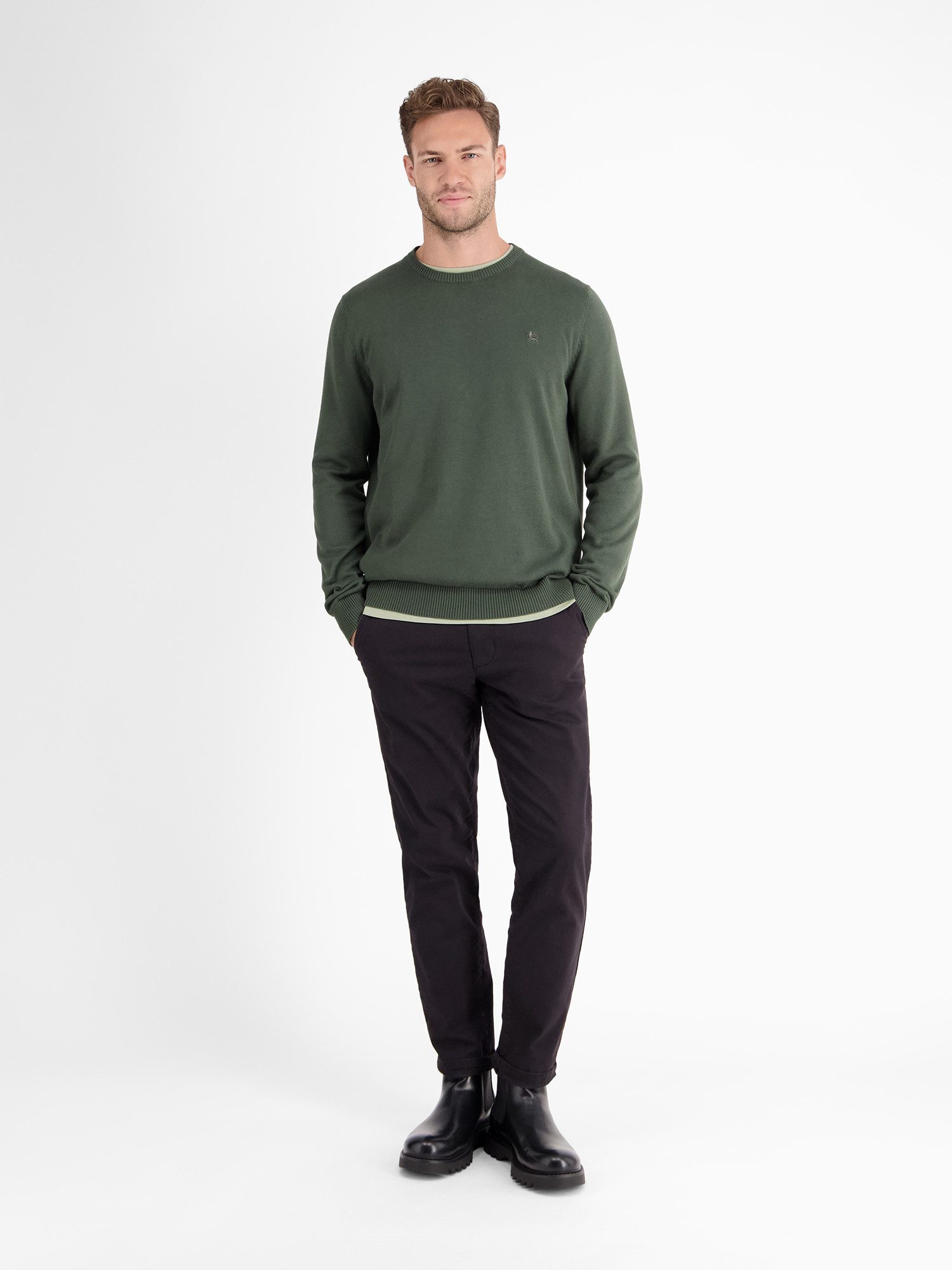 Lerros Gebreide trui LERROS crewneck gebreide pullover