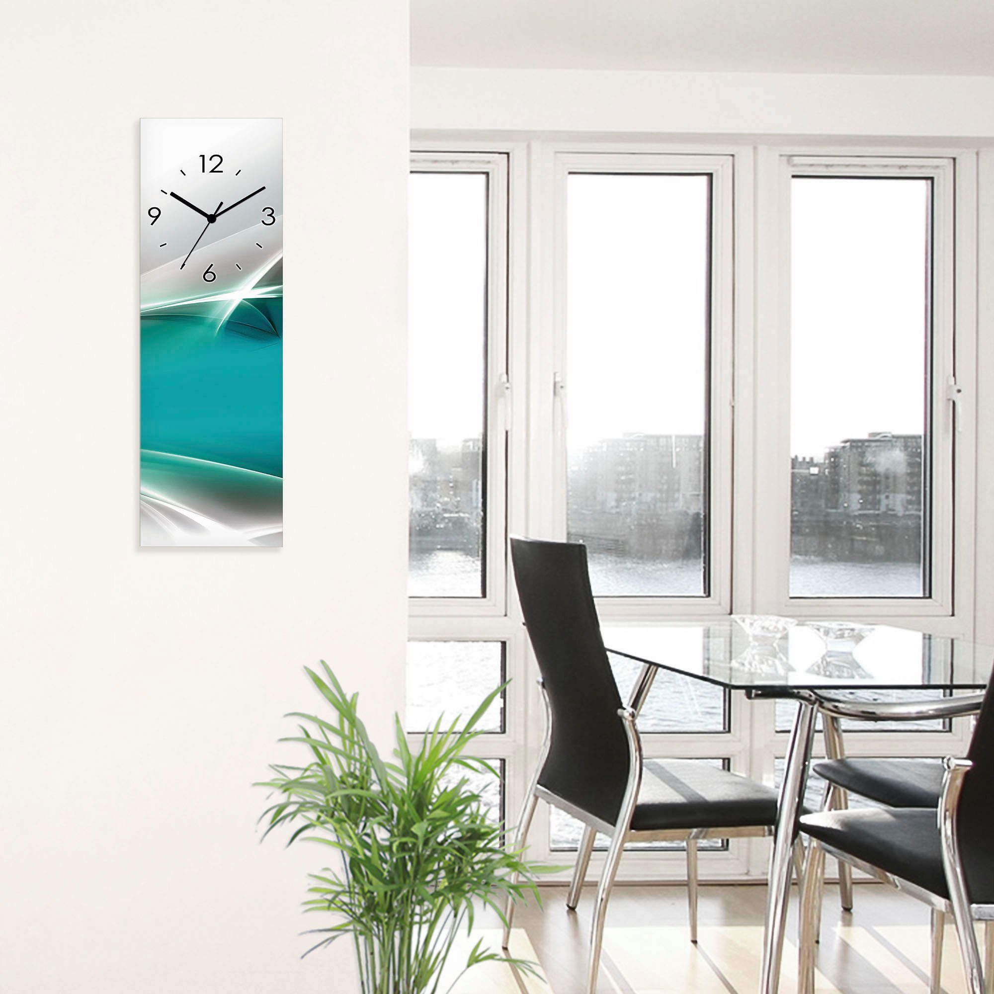 Artland Wandklok Creatief element petrol optioneel verkrijgbaar met kwarts- of radiografisch uurwerk, geruisloos zonder tikkend geluid