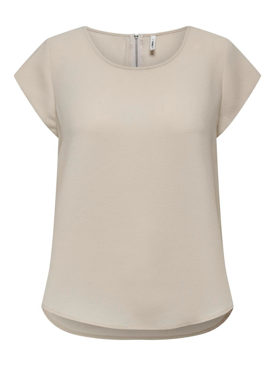 Only Blouse met korte mouwen ONLVIC S S SOLID TOP NOOS PTM