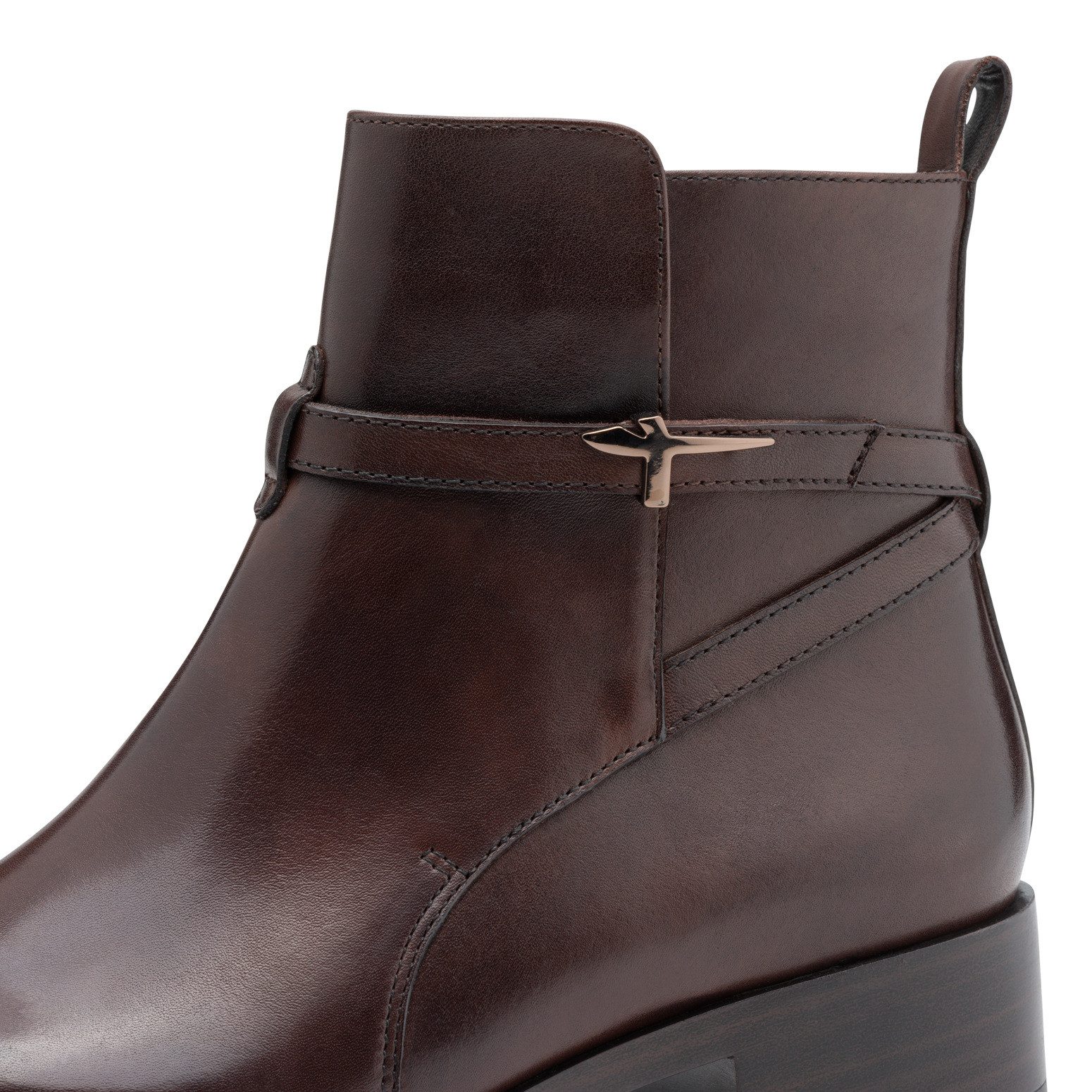 Tamaris Laarsjes blokhak, business schoen, ankleboots met t-logo decoratie