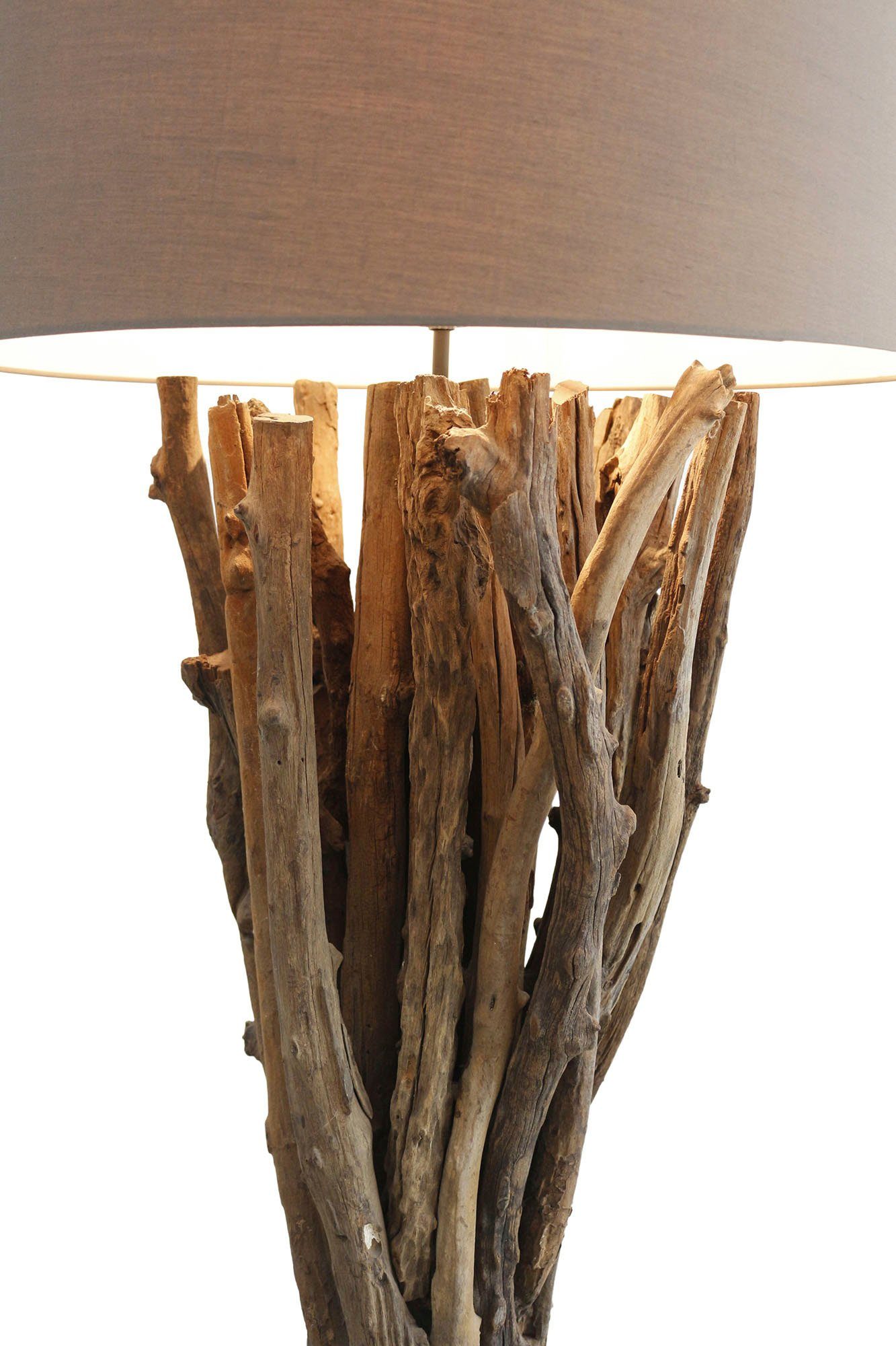 SalesFever Staande lamp Pam handgemaakt, met linnen kap (1 stuk)
