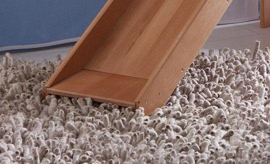 Relita Hoogslaper Eliyas incl. oprolbare lattenbodem, met ladder, glijbaan en textiel set, massief beuken