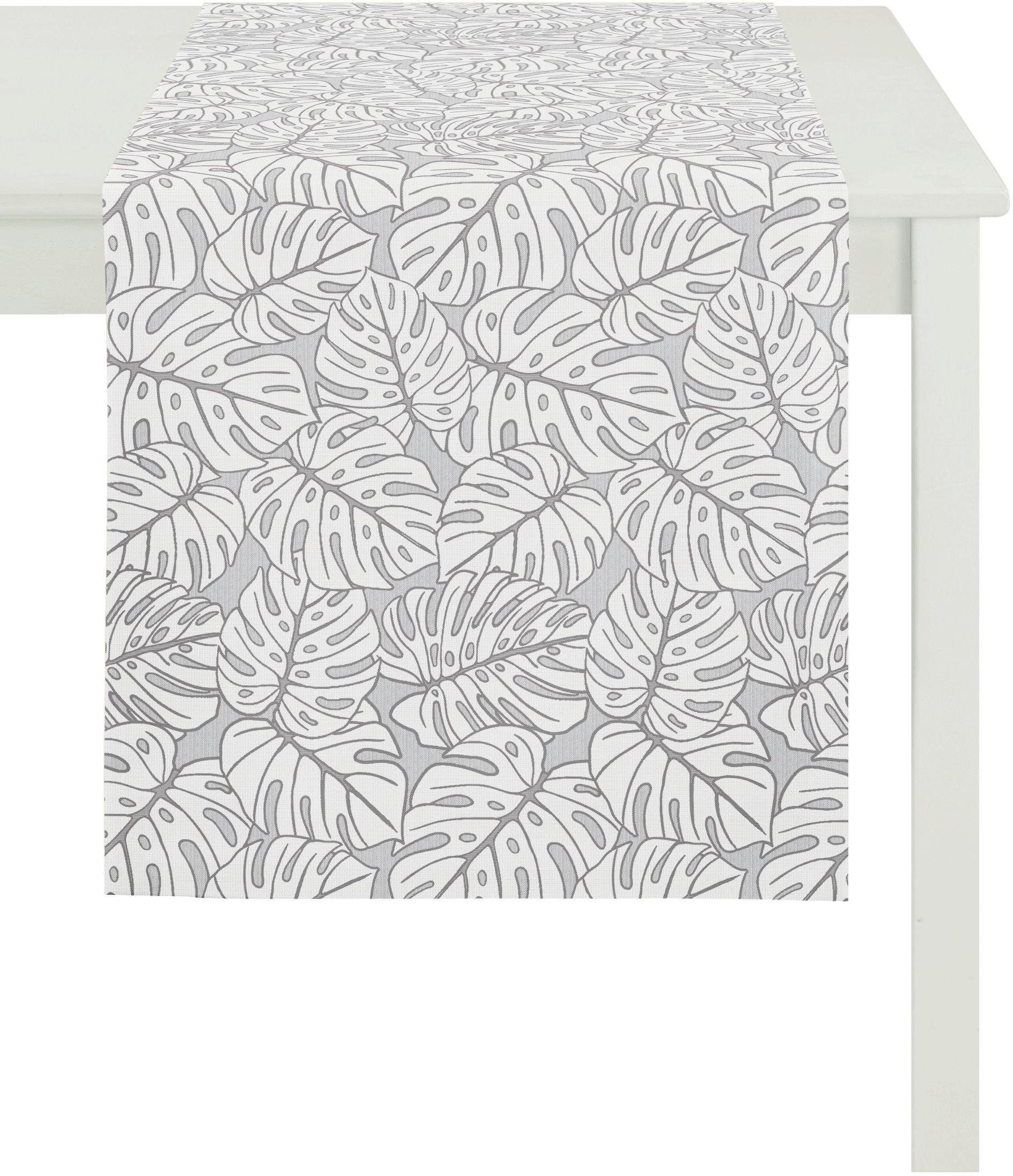 APELT Tafelloper 3953 outdoor, jacquard, zomerdecoratie, zomer (1 stuk) tafelkleden maat 48x140 cm grijs