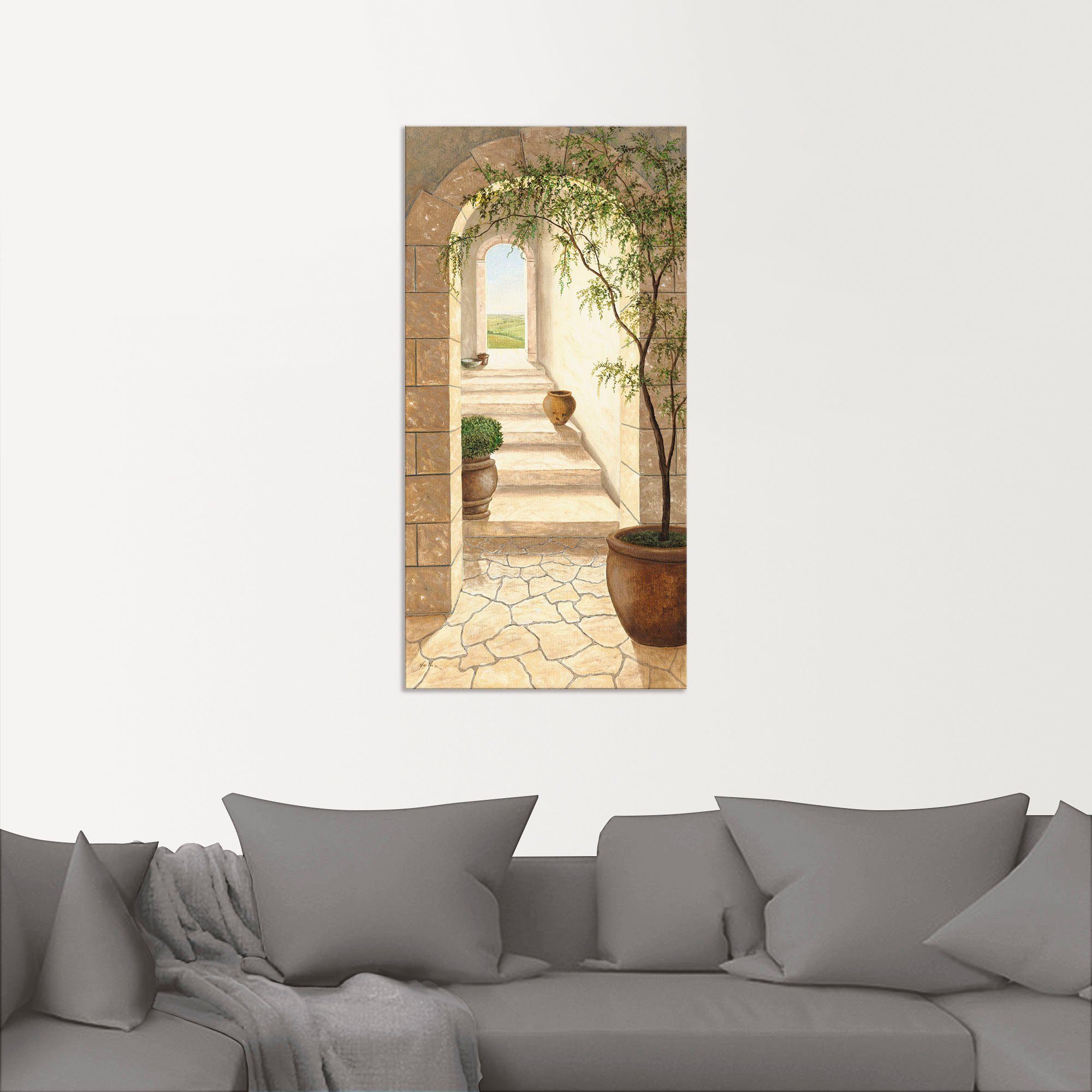 Artland Artprint Toscaanse doorgang als artprint van aluminium, artprint voor buiten, artprint op linnen, poster, muursticker