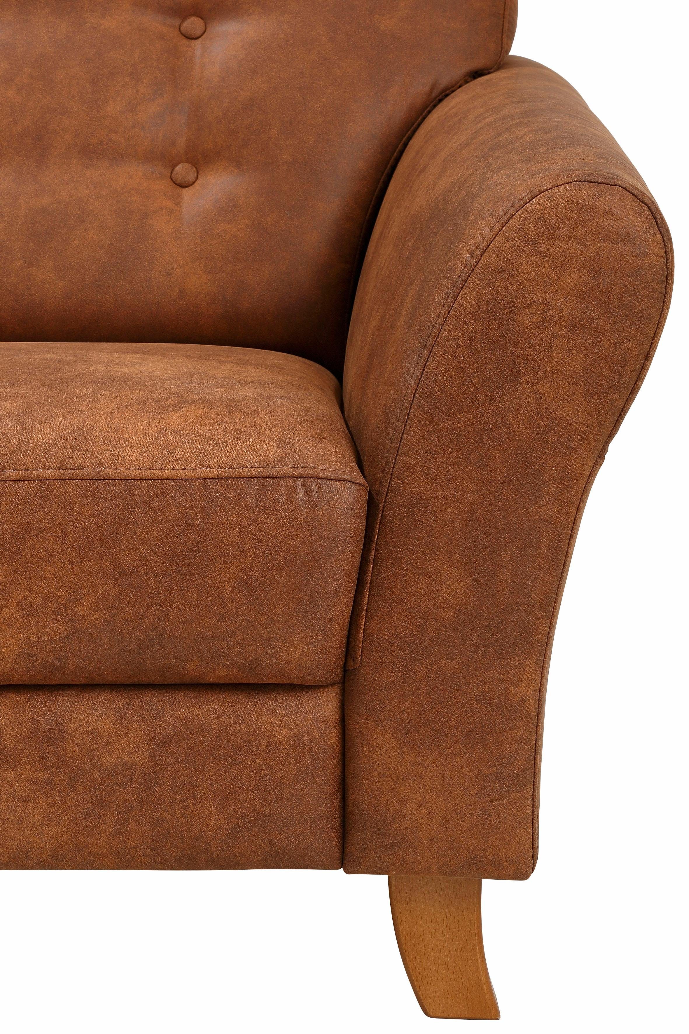 Home affaire Fauteuil Trondheim met binnenvering, capitonnage achter