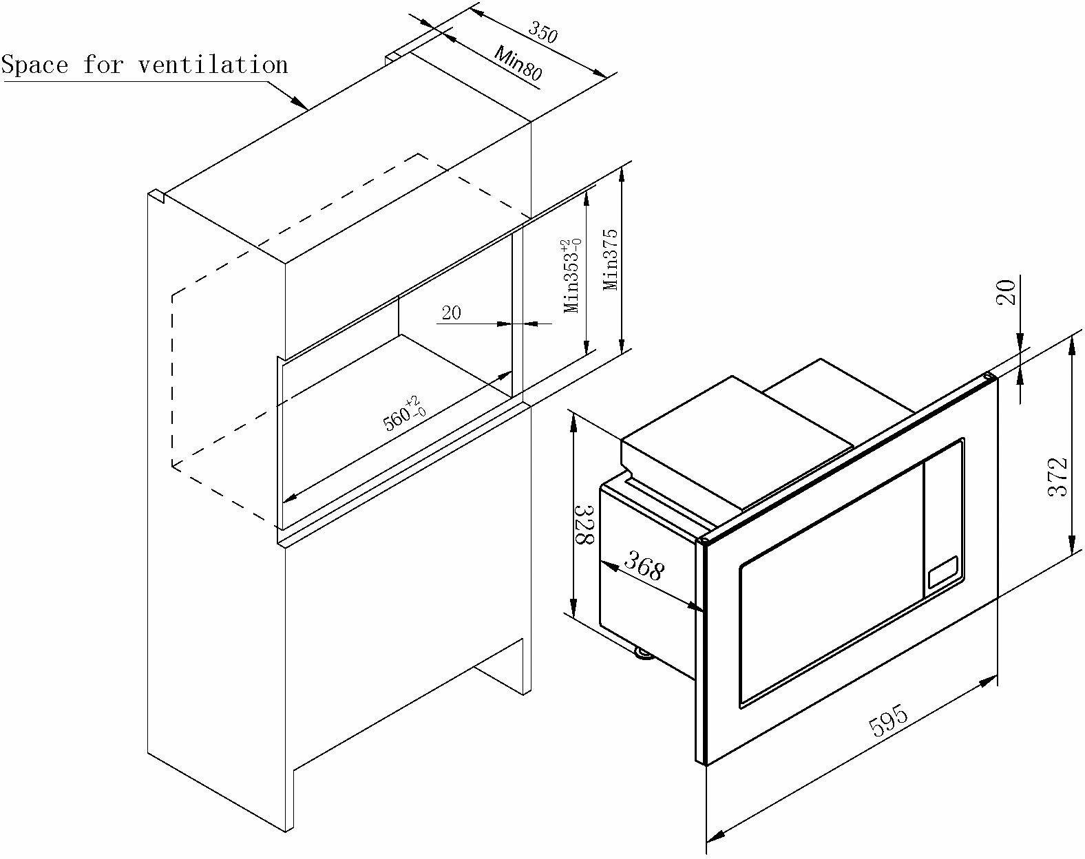 Amica Inbouw-magnetron EMW 13184 E digitale timer