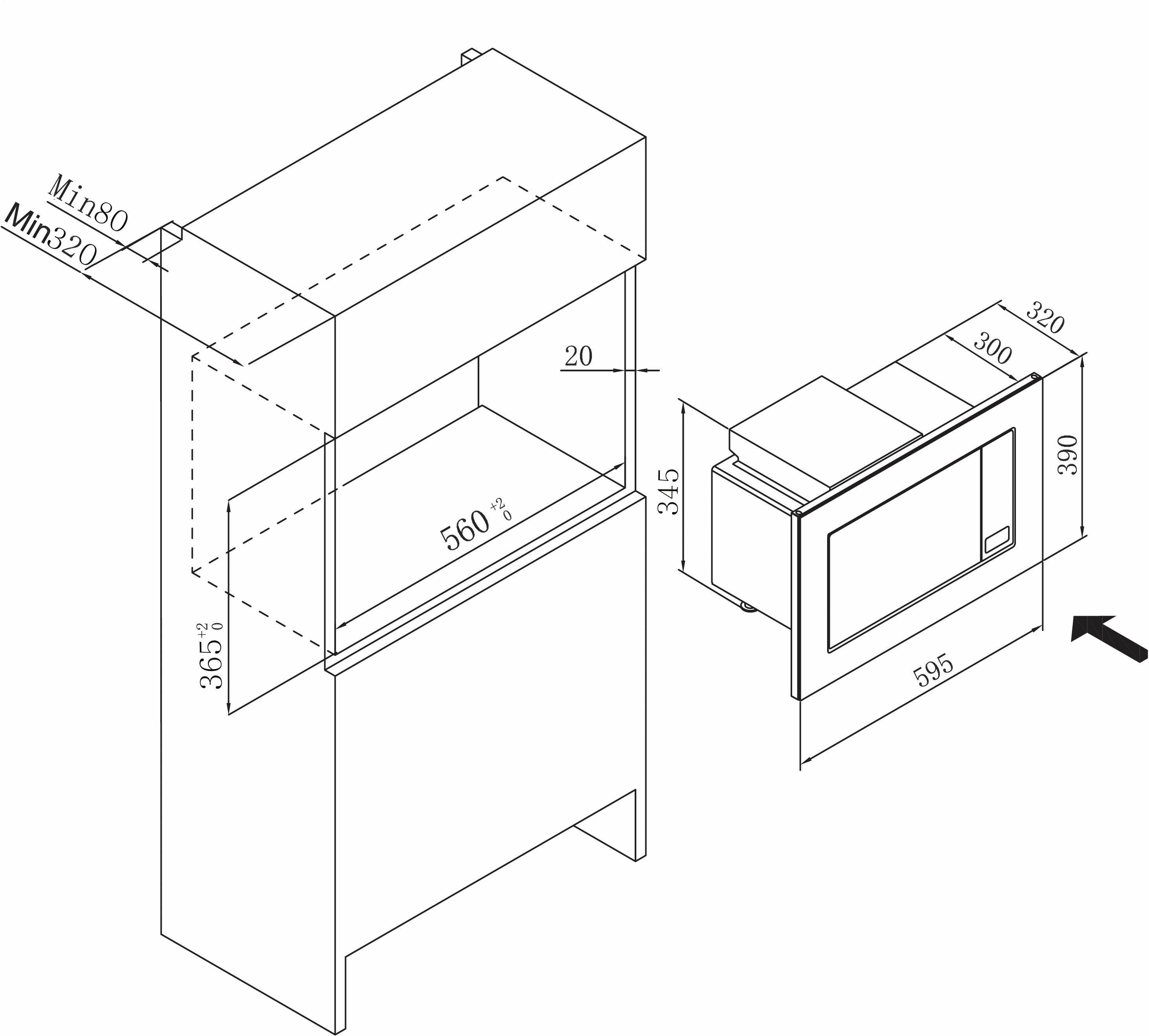 Amica Inbouw-magnetron EMW 13185 E digitale timer