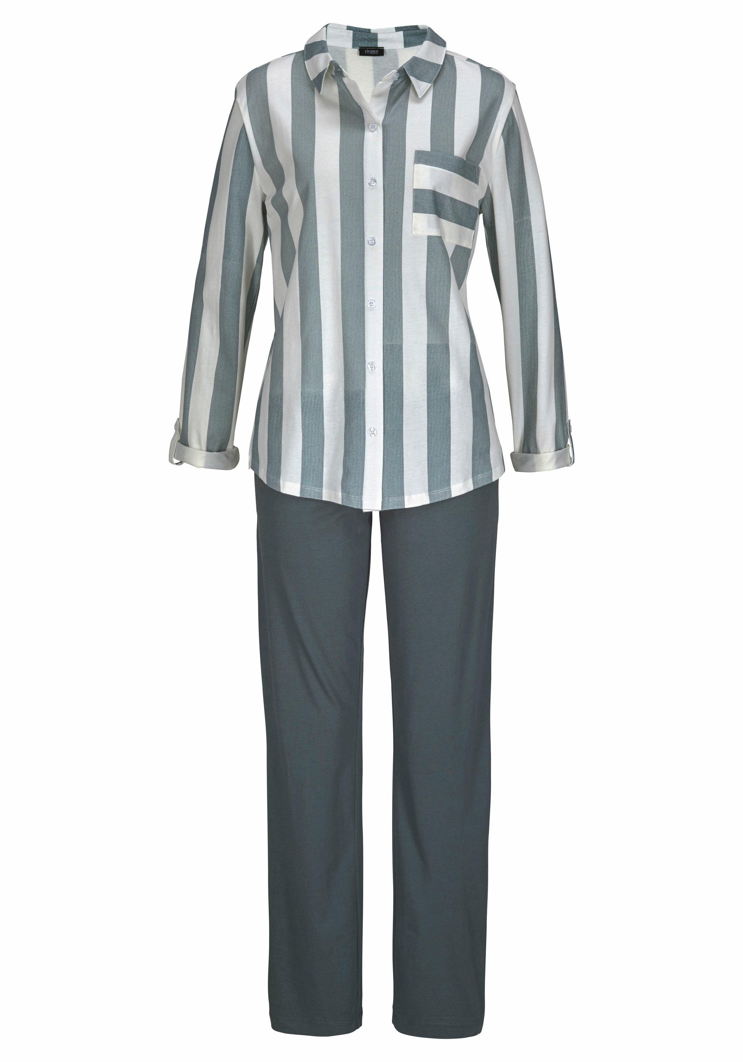 Vivance Dreams Pyjama in overhemd-look (2-delig, 1 stuk)