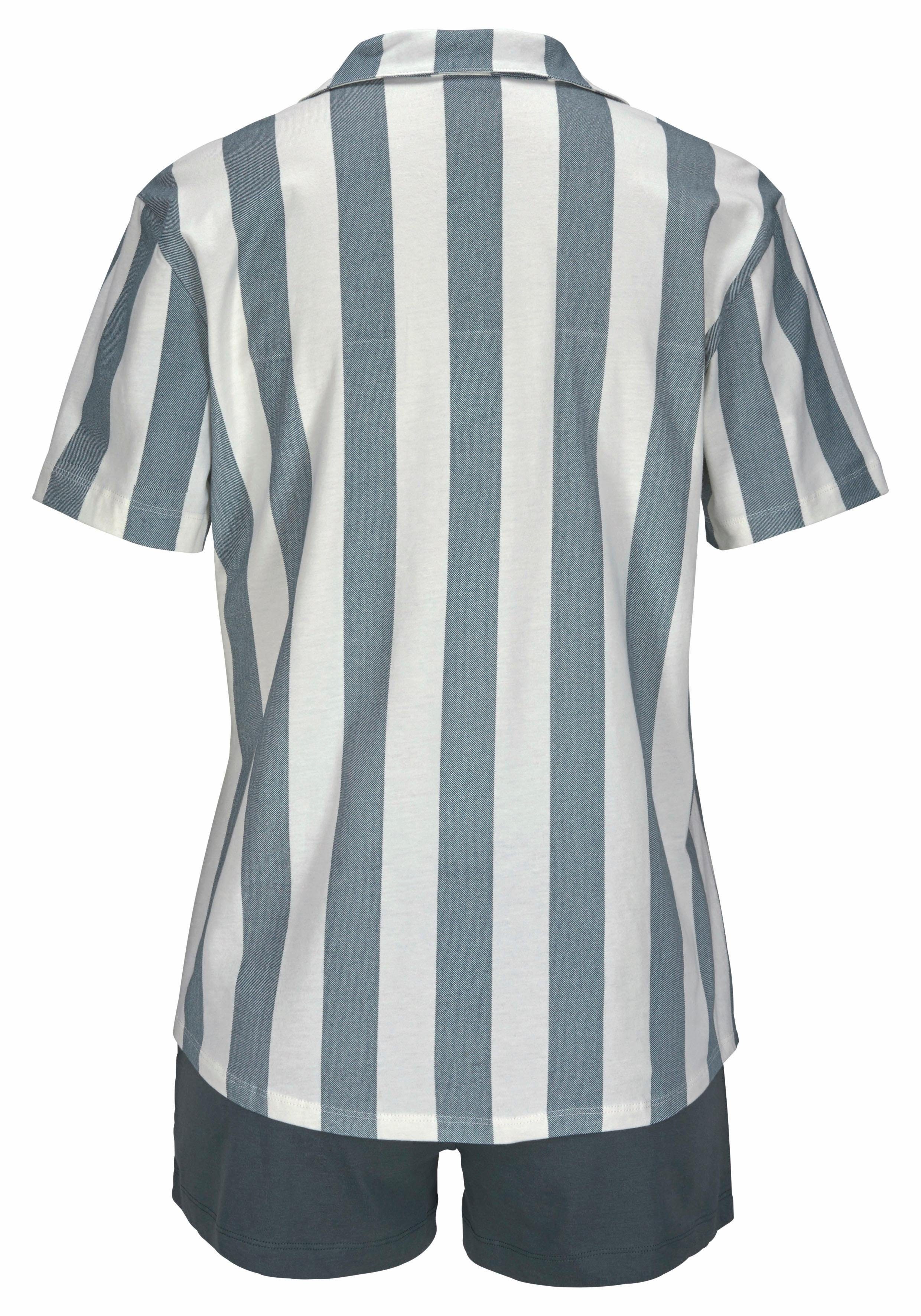 Vivance Dreams Shortama in overhemd-look (2-delig, 1 stuk)