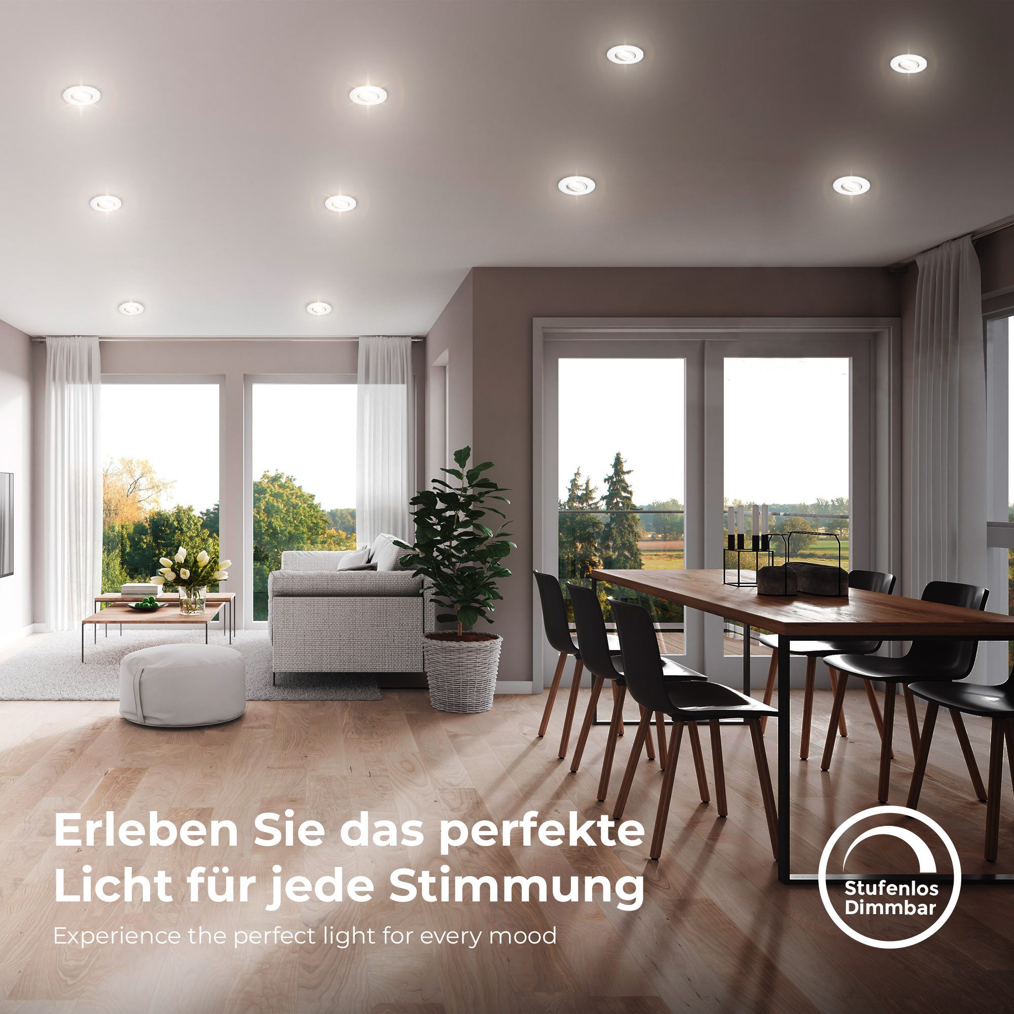 B.K.Licht Ledinbouwlamp 5-pack badkamer inbouwspots, IP65, dimbare plafondspots (5 stuks)