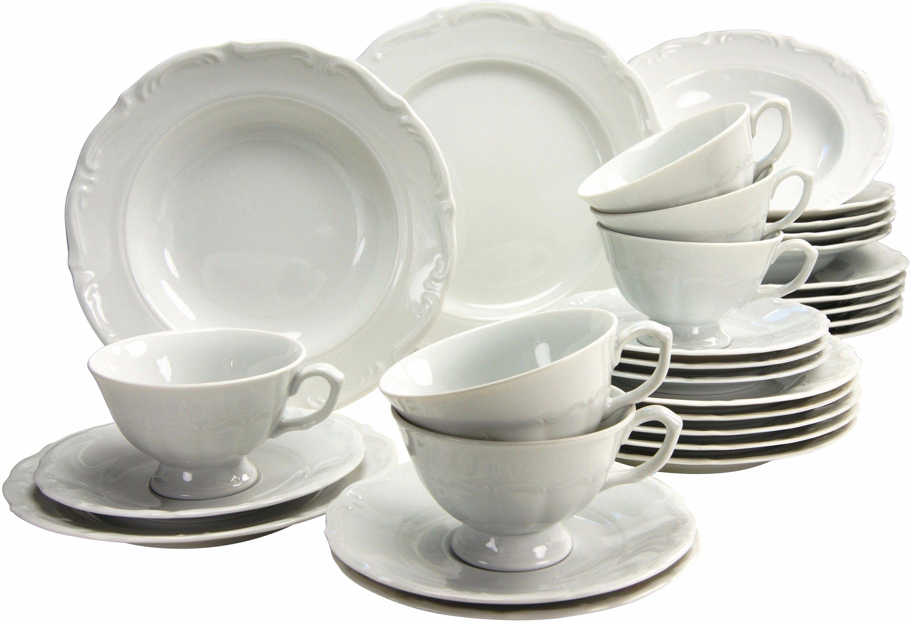 Otto CreaTable Combi-servies Maria Theresia Servies. wit. klassiek. traditioneel model. 30 delen voor 6 personen (set. 30-delig) aanbieding