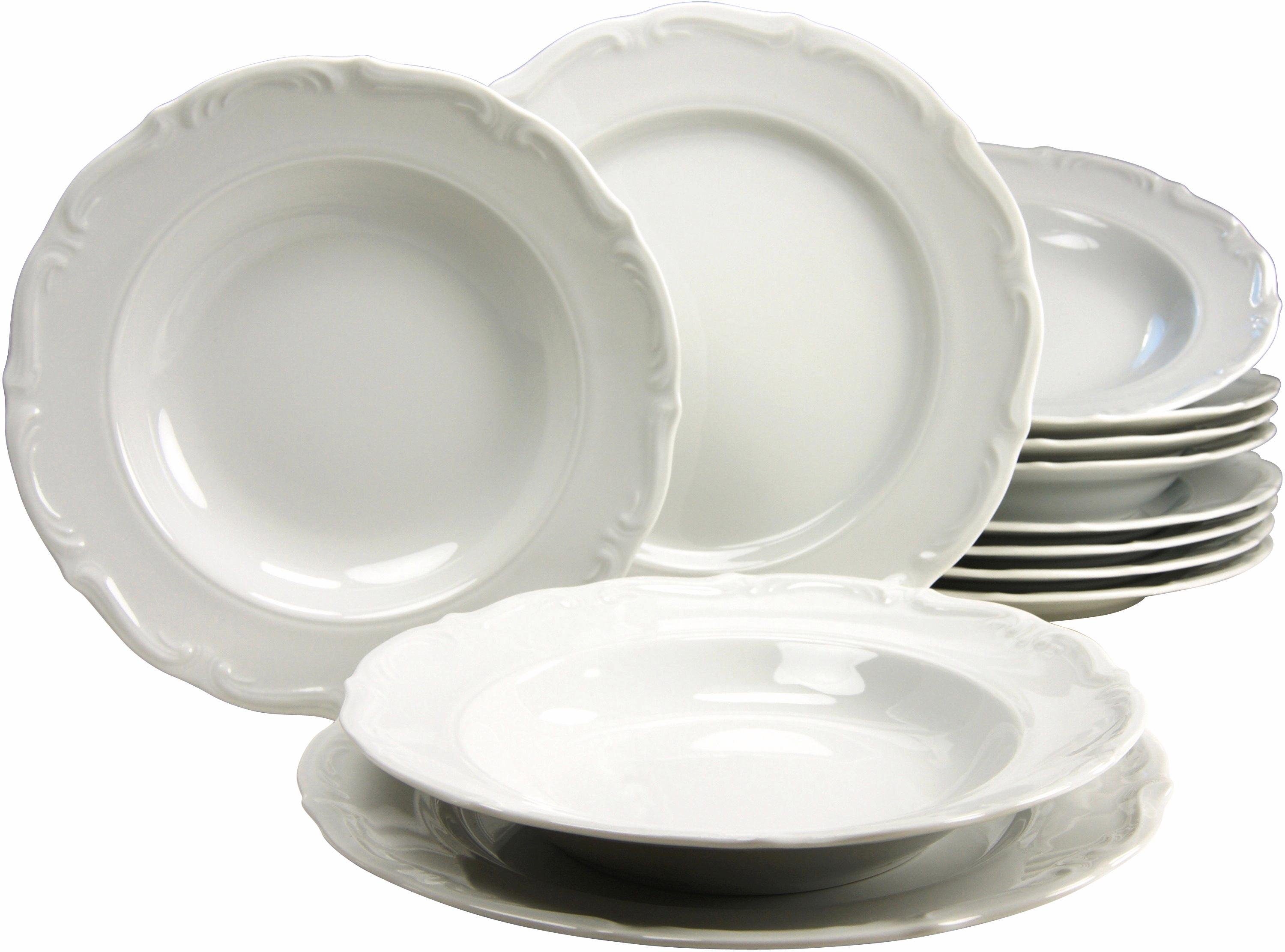 Otto CreaTable Eetservies Maria Theresia Serviesgoed. bord set. wit. 12 delen. voor 6 personen (set. 12-delig) aanbieding