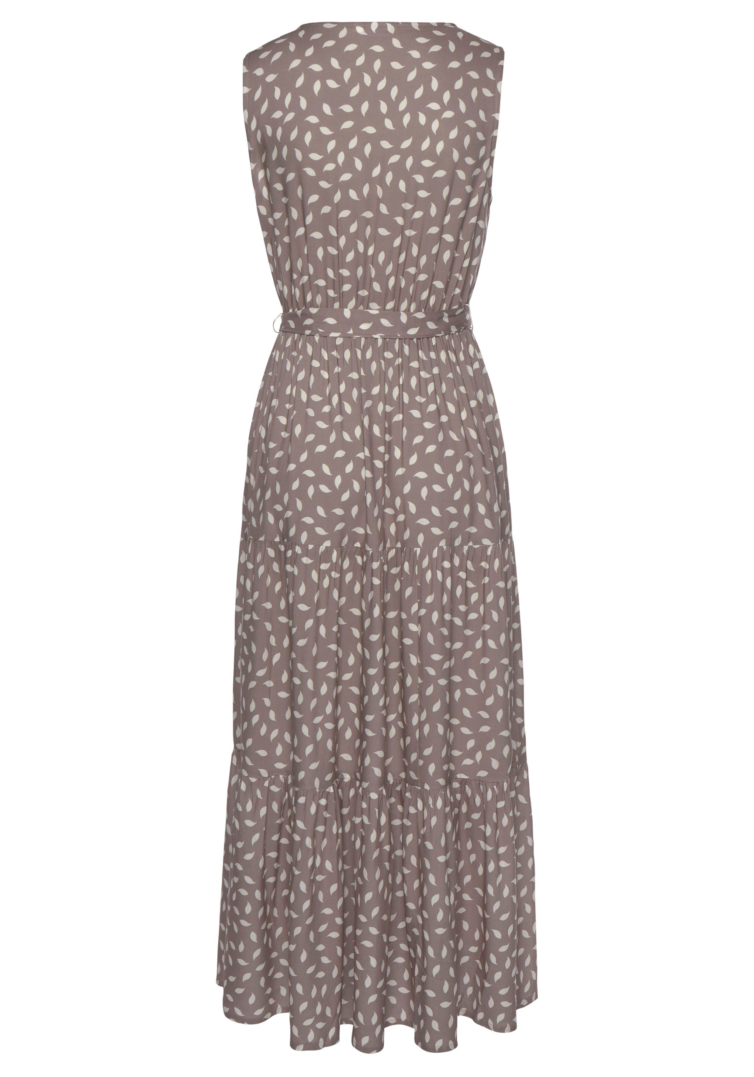 Vivance Maxi-jurk en all-over print, zomerjurk met split (Met een bindceintuur)