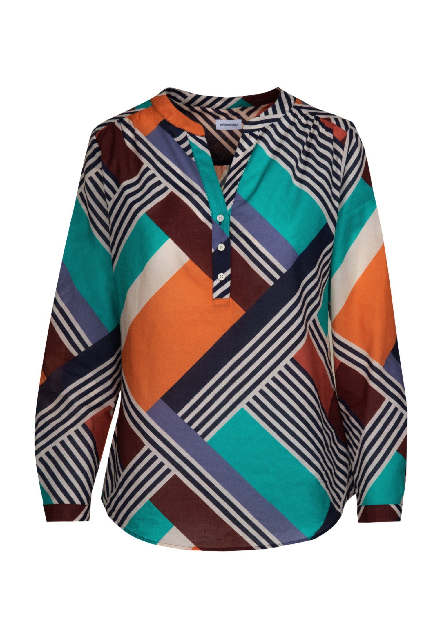 seidensticker Klassieke blouse Zwarte roos Tunika met geometrische patronen