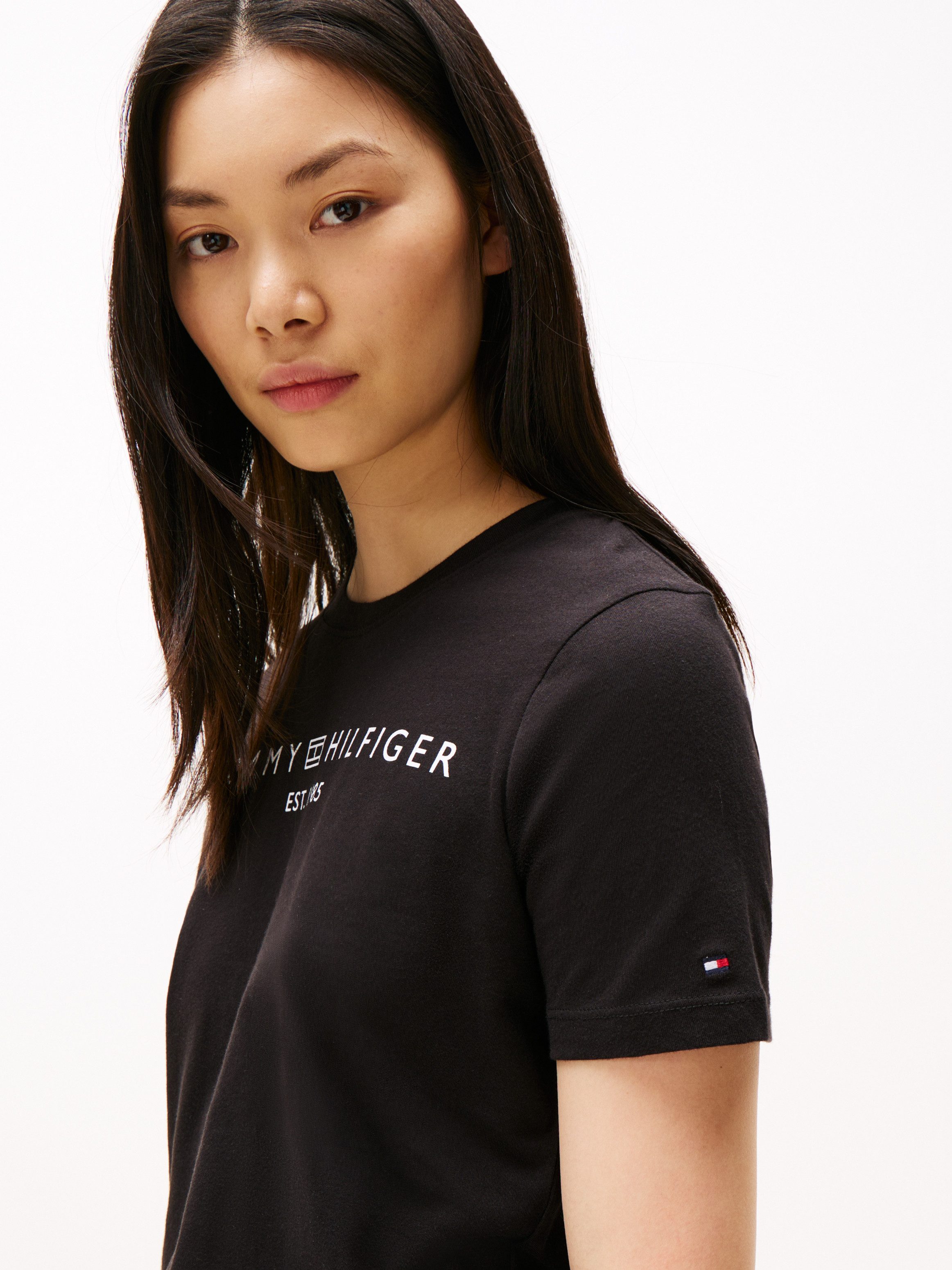 Tommy Hilfiger T-shirt REG CORP LOGO C-NK SS met een logo-opschrift