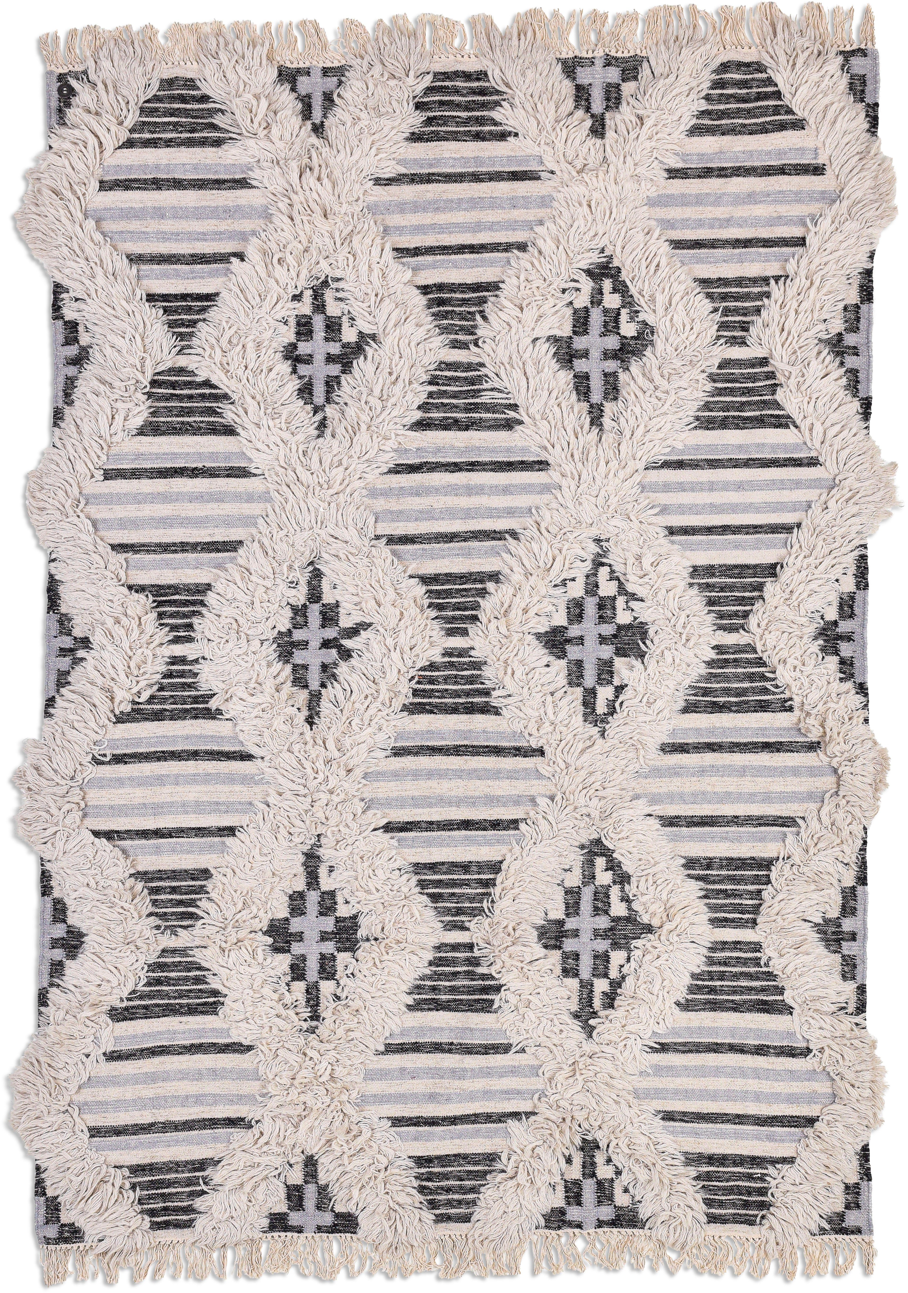 TOM TAILOR HOME Vloerkleed Cozy Kelim met de hand geweven, met franje, boho-stijl