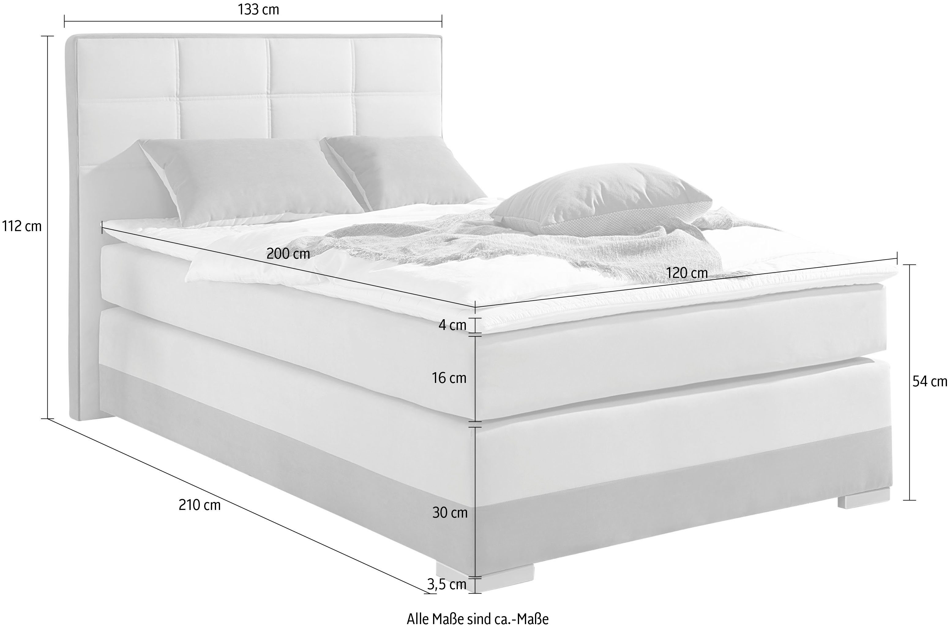 INOSIGN Boxspring inclusief topmatras en tweezijdig te gebruiken kussen