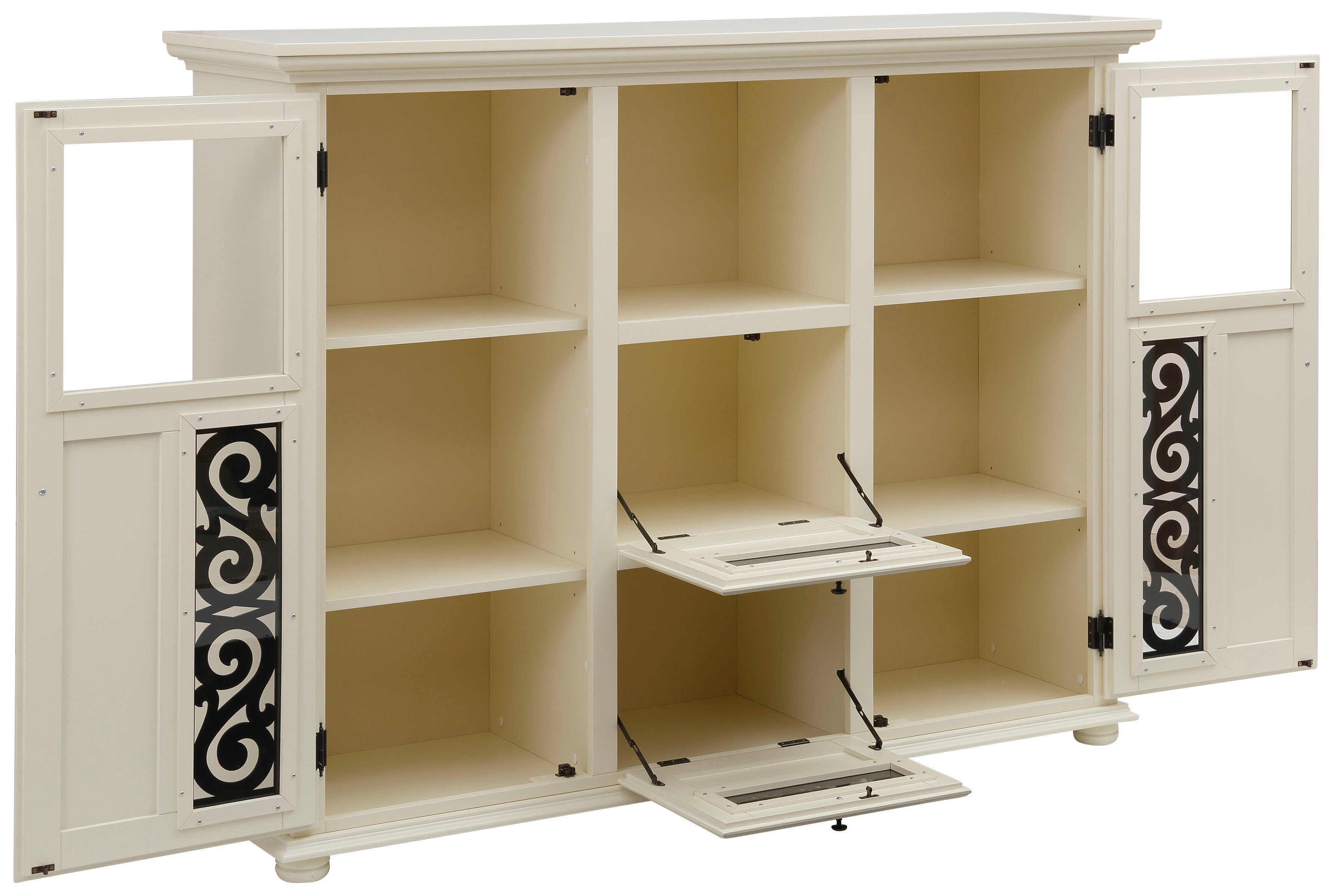 Home affaire Highboard Arabesk Vitrine met decoratieve frezingen, breedte 160 cm