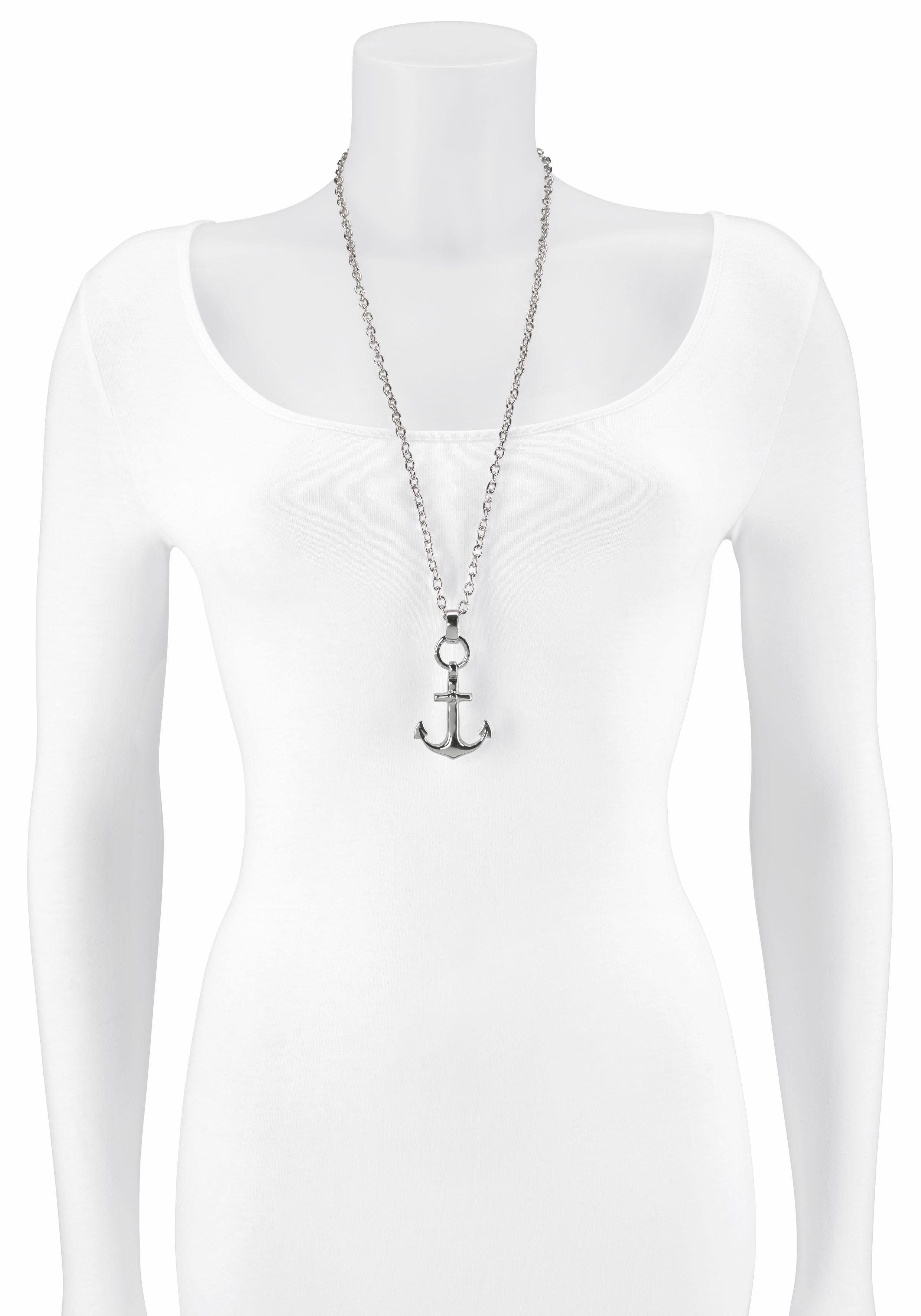 Firetti Lange ketting Met groot anker (1-delig) dames kettingen zilver(kleur)